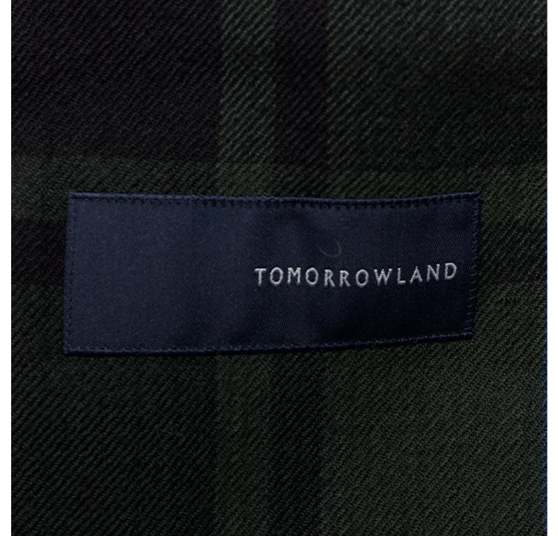 TOMORROWLAND giacca blazer in lana degradata nera rossa verde tartan IT46 S in vendita 4