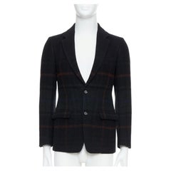 TOMORROWLAND black red green tartan degrade wool blazer jacket IT46 S