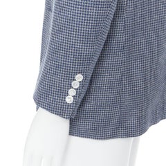 TOMORROWLAND blue white wool blend double button blazer jacket EU50 L