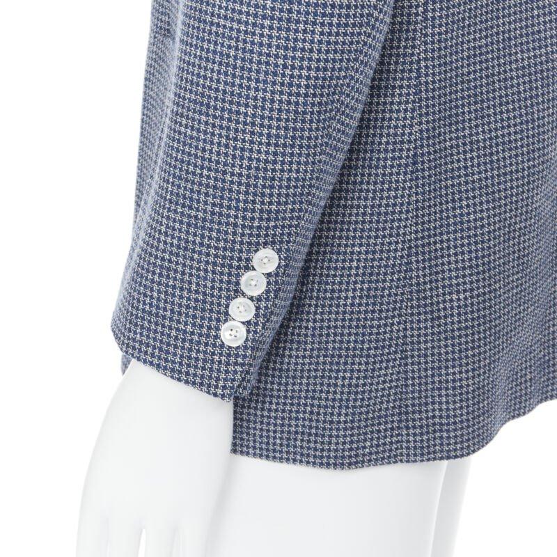 TOMORROWLAND blue white wool blend double button blazer jacket EU50 L
Reference: PRCN/A00067
Brand: Tomorrowland
Model: Check blazer
Material: Wool, Silk, Linen
Color: Blue
Pattern: Checkered
Closure: Button
Extra Details: Carlo Barbera exclusive