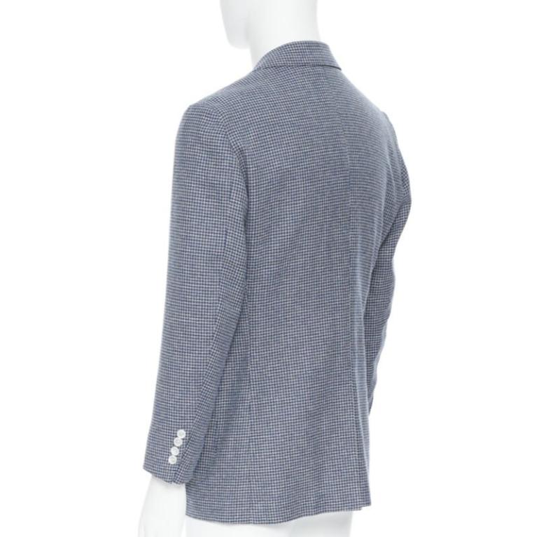 TOMORROWLAND blue white wool blend double button blazer jacket EU50 L For Sale 1