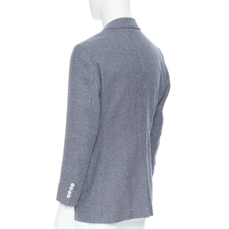 TOMORROWLAND blue white wool blend double button blazer jacket EU50 L For Sale 1