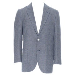 TOMORROWLAND blue white wool blend double button blazer jacket EU50 L TOMORROWLAND blue white wool blend double button blazer jacket EU50 L