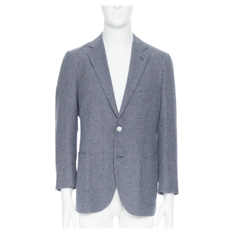TOMORROWLAND blue white wool blend double button blazer jacket EU50 L For Sale
