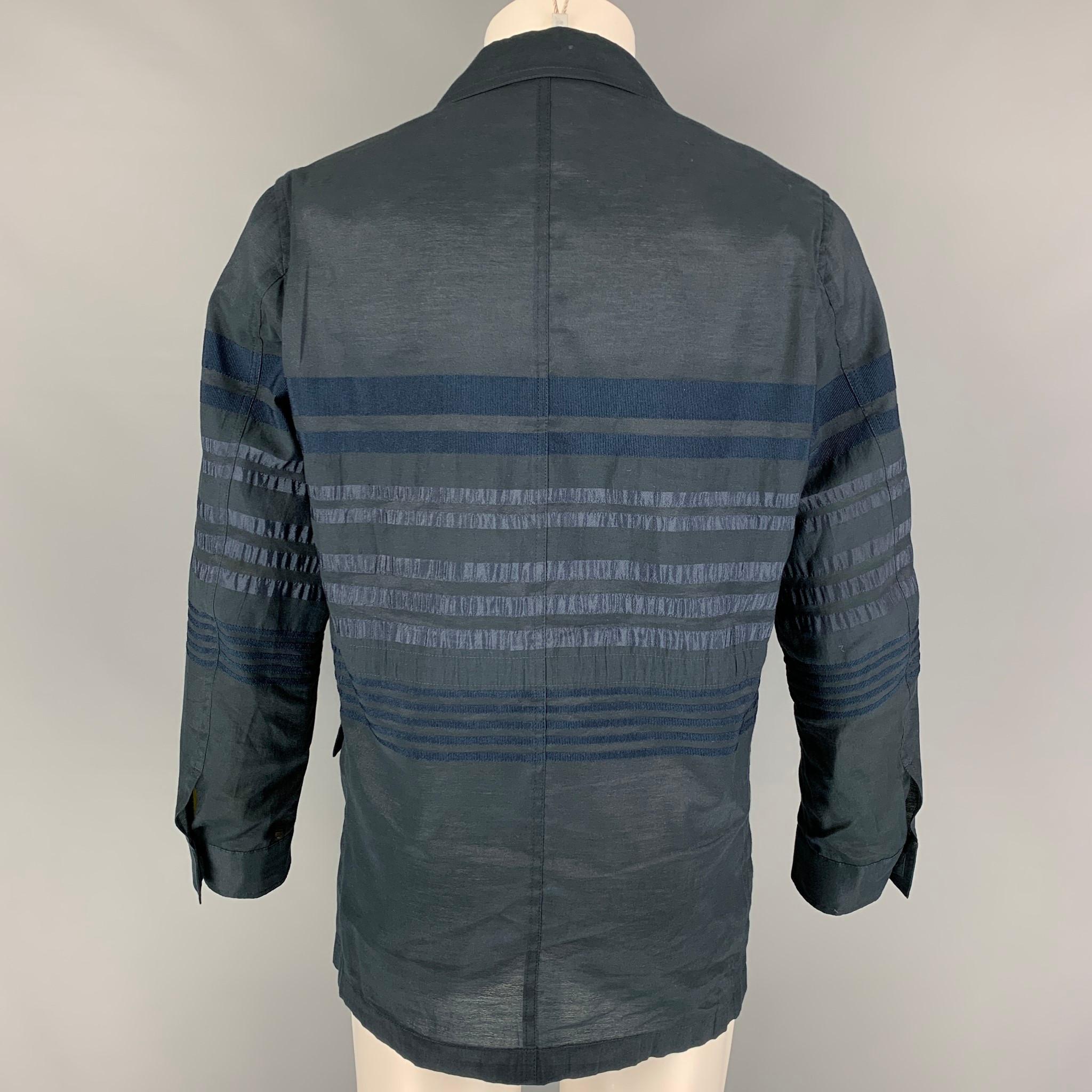 Black TOMORROWLAND Size M Dark Blue Shimmery Cotton Polyester Sport Coat