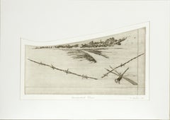 "Unremembered Dream" Dragon Fly and Barbed Wire - Intaglio Print