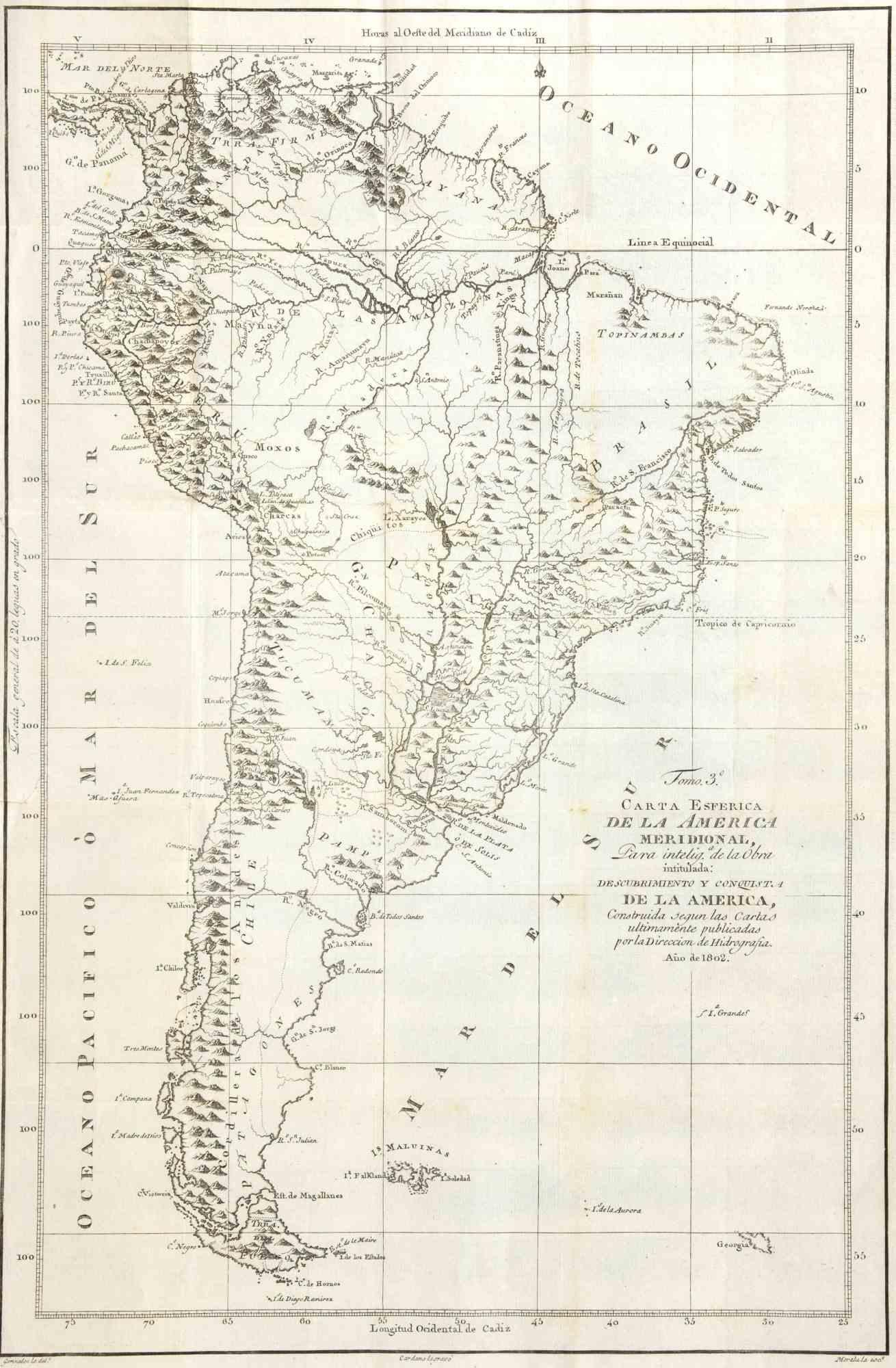 Etching on paper realized, among the others, by Tomàs Gozàlez.

From Juan Corradi, Descubrimiento y conquista de la América o Compendio de la historia general del Nuevo Mundo, Madrid, Imprenta Real, 1803 (translated by William Robertson, History of