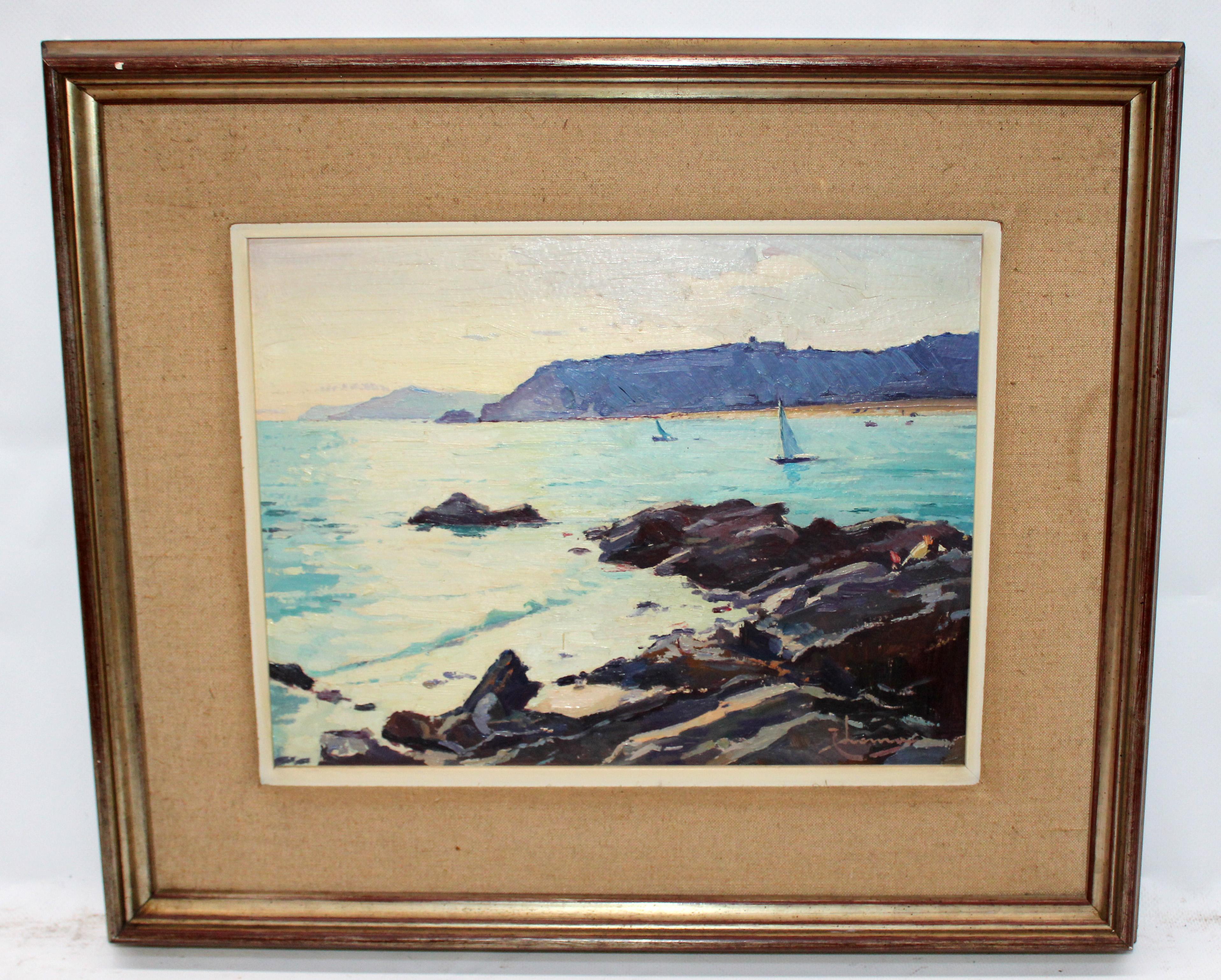 Óleo sobre tablex - Lloret de Mar (Gerona) - Painting by Tomás Pérez Martínez