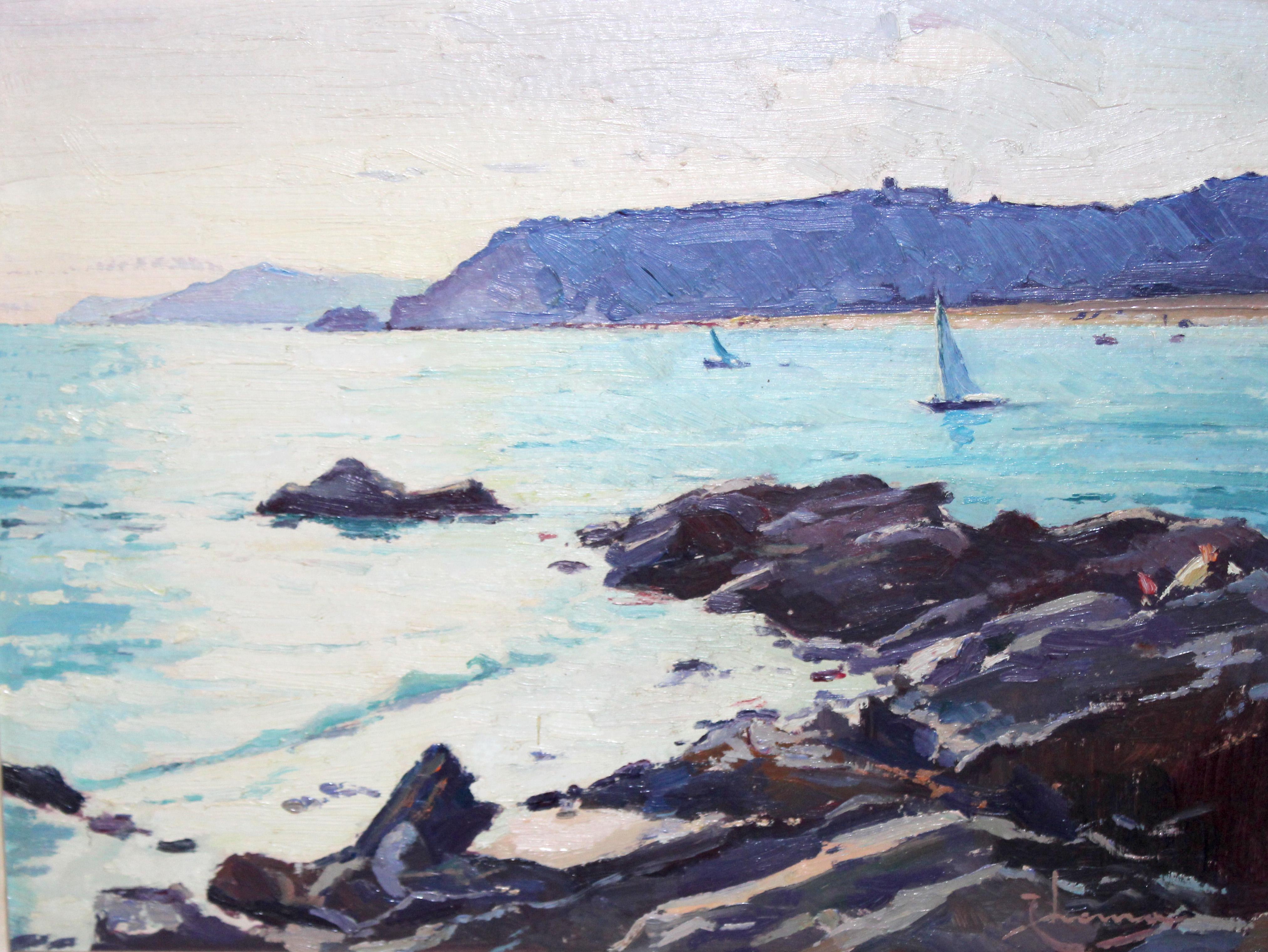 Tomás Pérez Martínez Landscape Painting - Óleo sobre tablex - Lloret de Mar (Gerona)