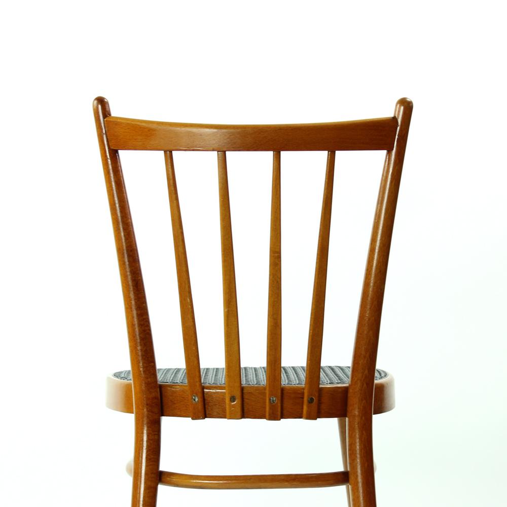 TON Dining Chairs with Black Wicker, Czechoslovakia, 1970s 6
