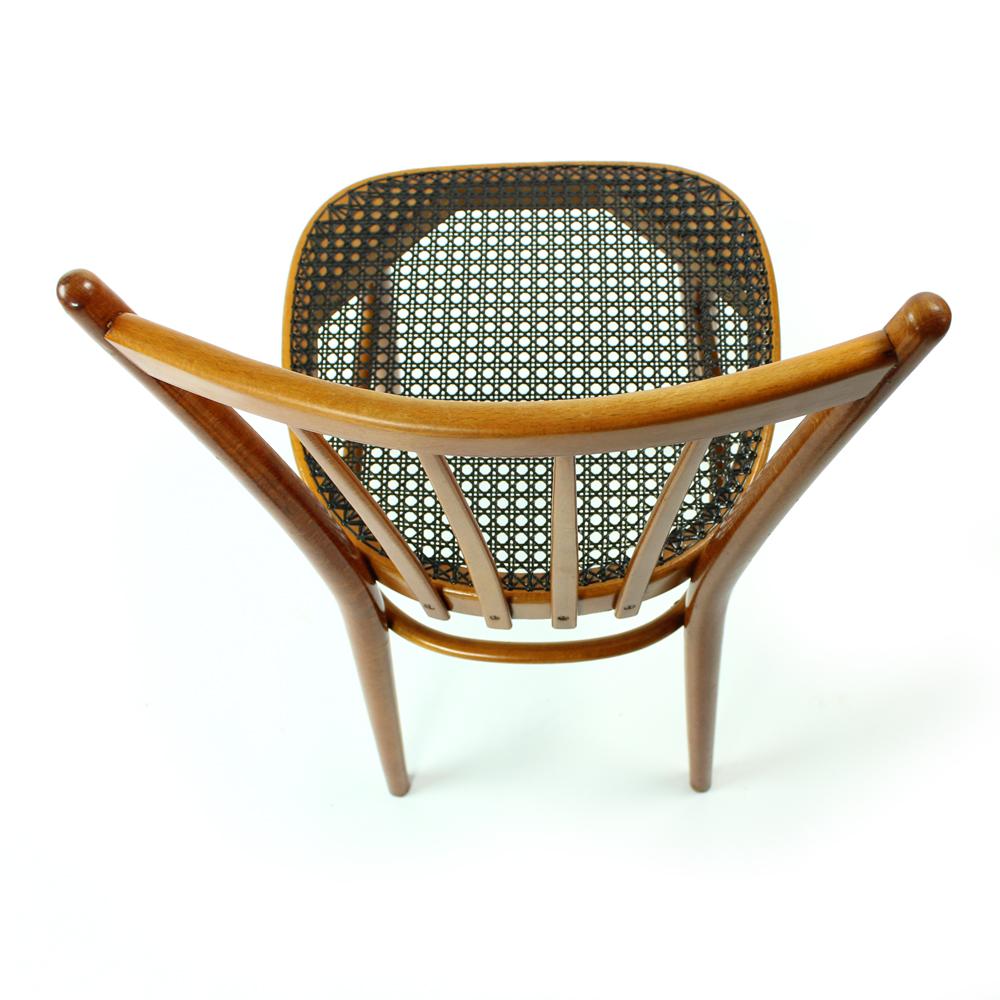 TON Dining Chairs with Black Wicker, Czechoslovakia, 1970s 7