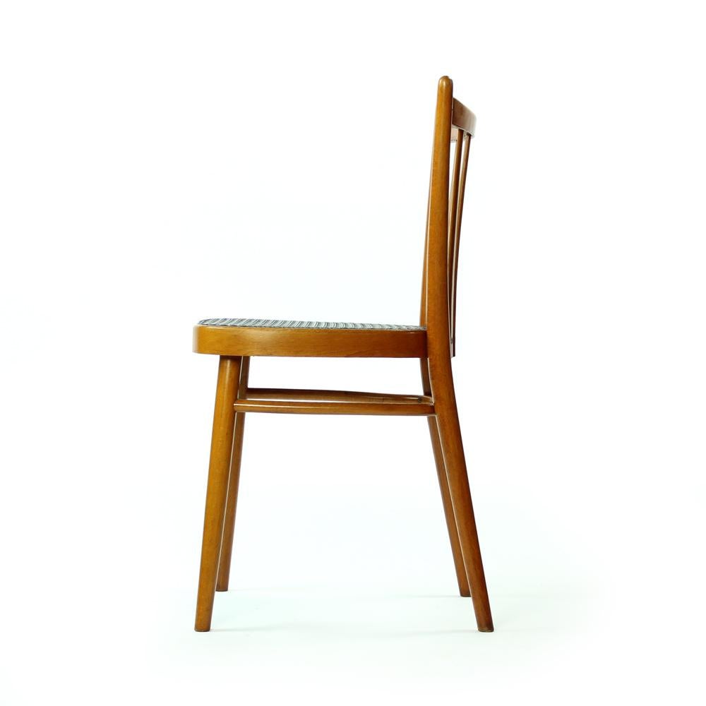 TON Dining Chairs with Black Wicker, Czechoslovakia, 1970s 1