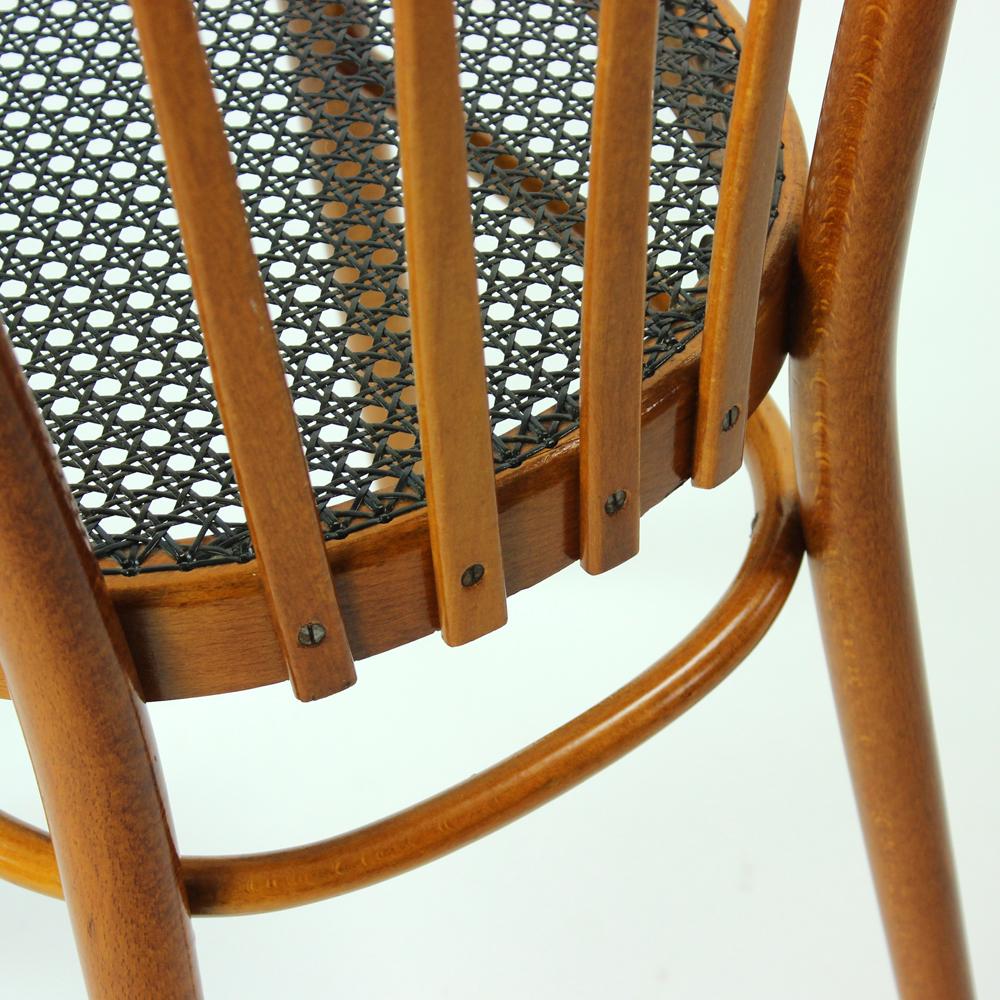 TON Dining Chairs with Black Wicker, Czechoslovakia, 1970s 2