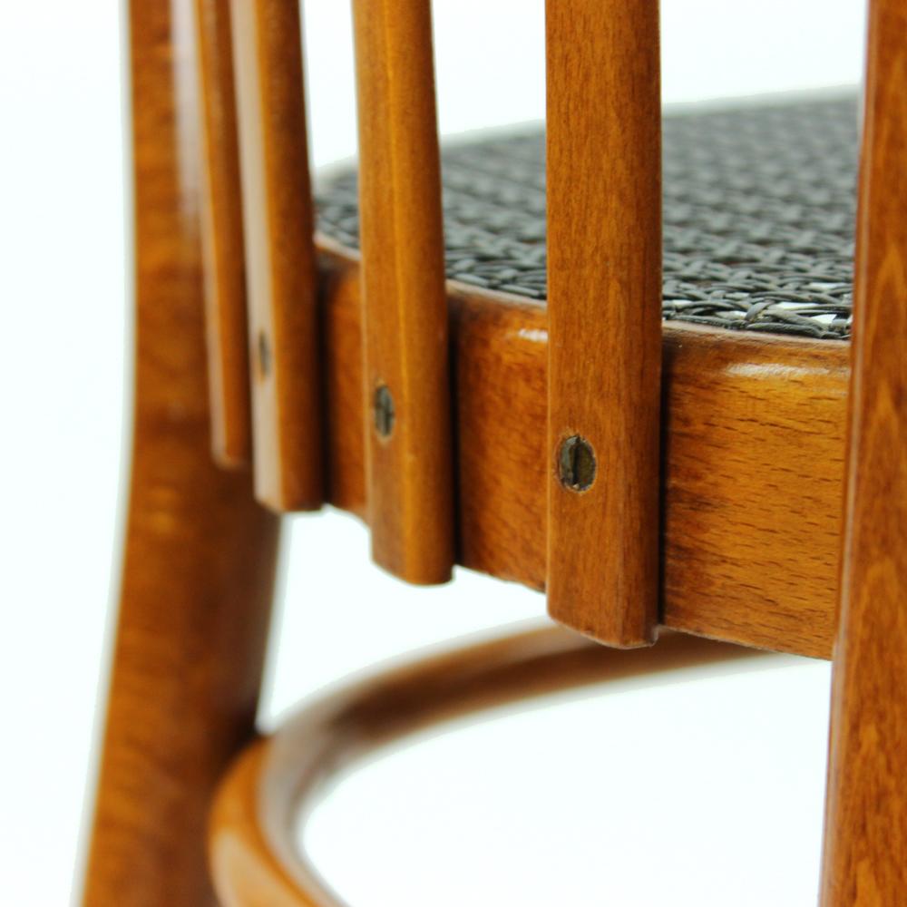 TON Dining Chairs with Black Wicker, Czechoslovakia, 1970s 3