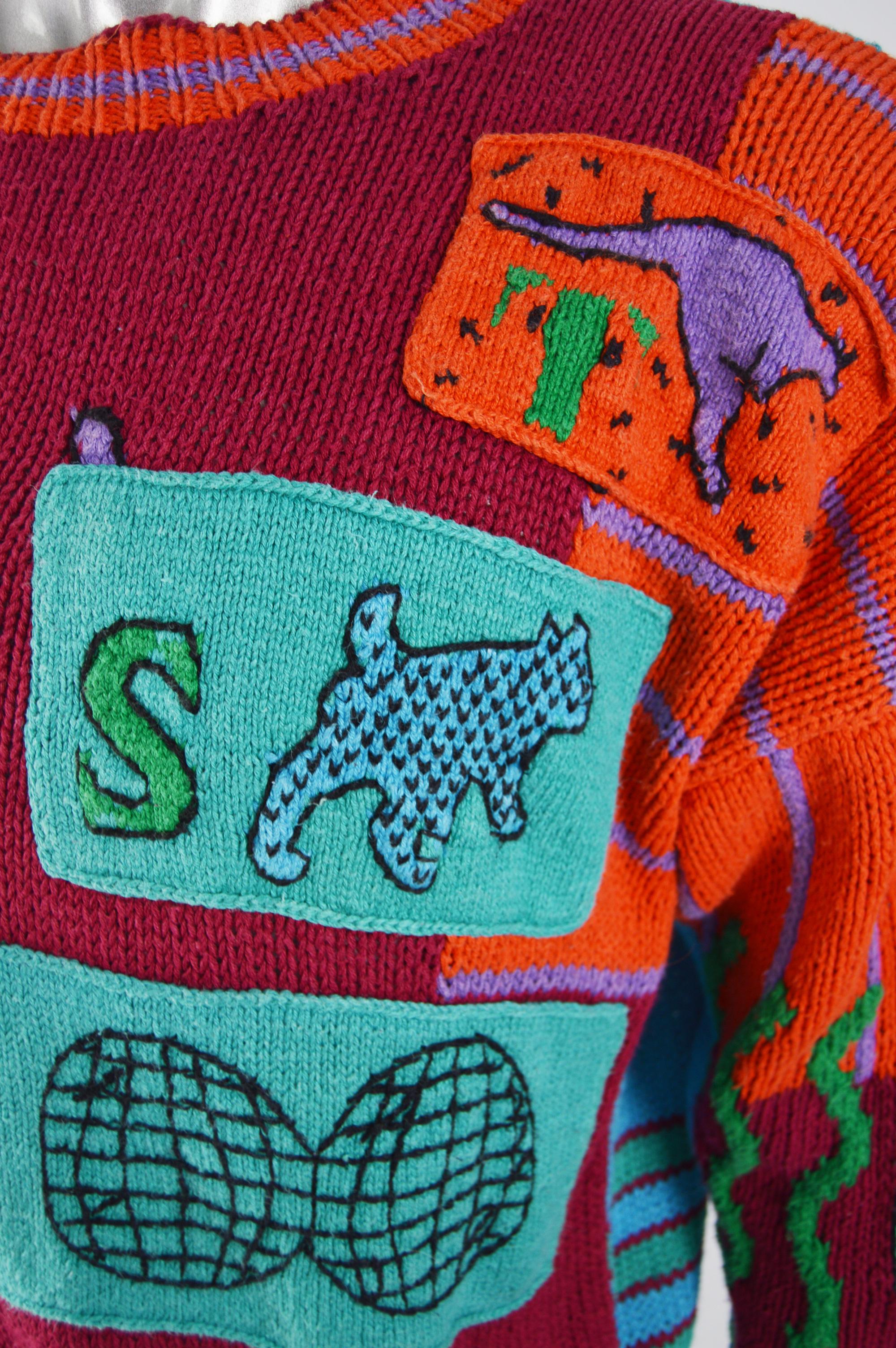 Ton SurTon Vintage Mens Hand Knitted Sweater, 1980s In Excellent Condition For Sale In Doncaster, South Yorkshire