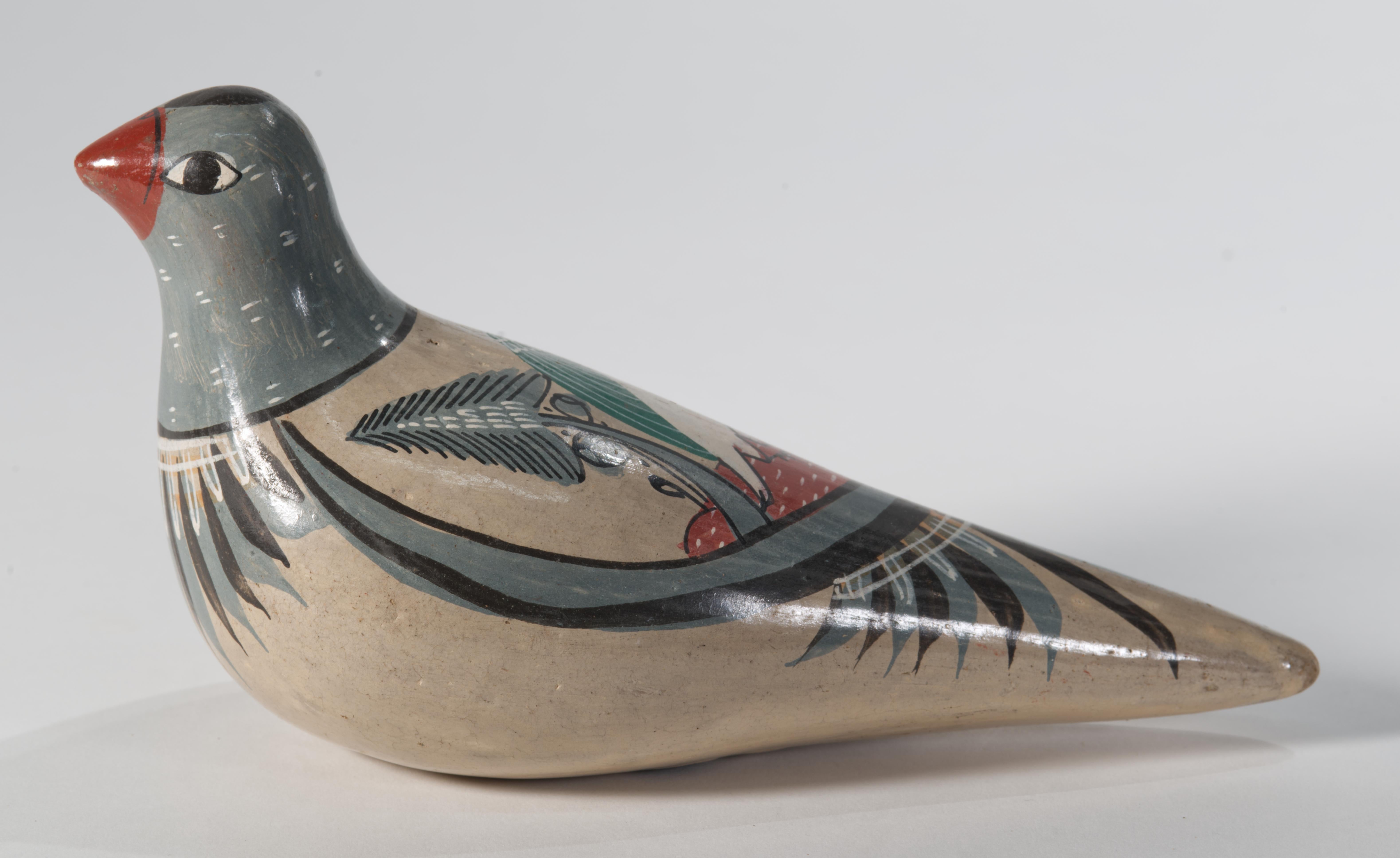 Tonala Mexiko Vogel Figur Volkskunst Handbemalt 1960er Jahre (Mexikanisch) im Angebot
