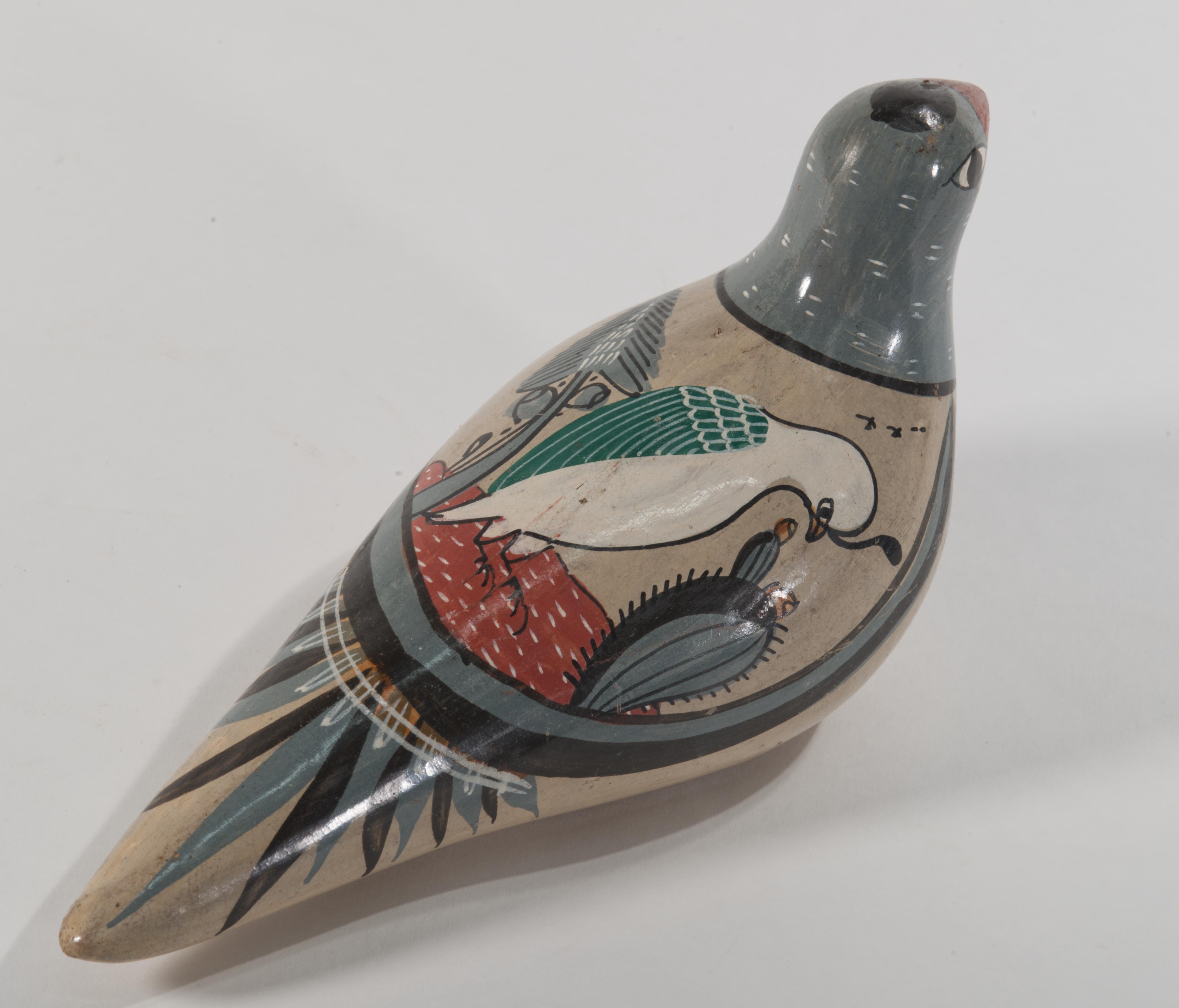 Tonala Mexiko Vogel Figur Volkskunst Handbemalt 1960er Jahre im Zustand „Gut“ im Angebot in Clifton Springs, NY