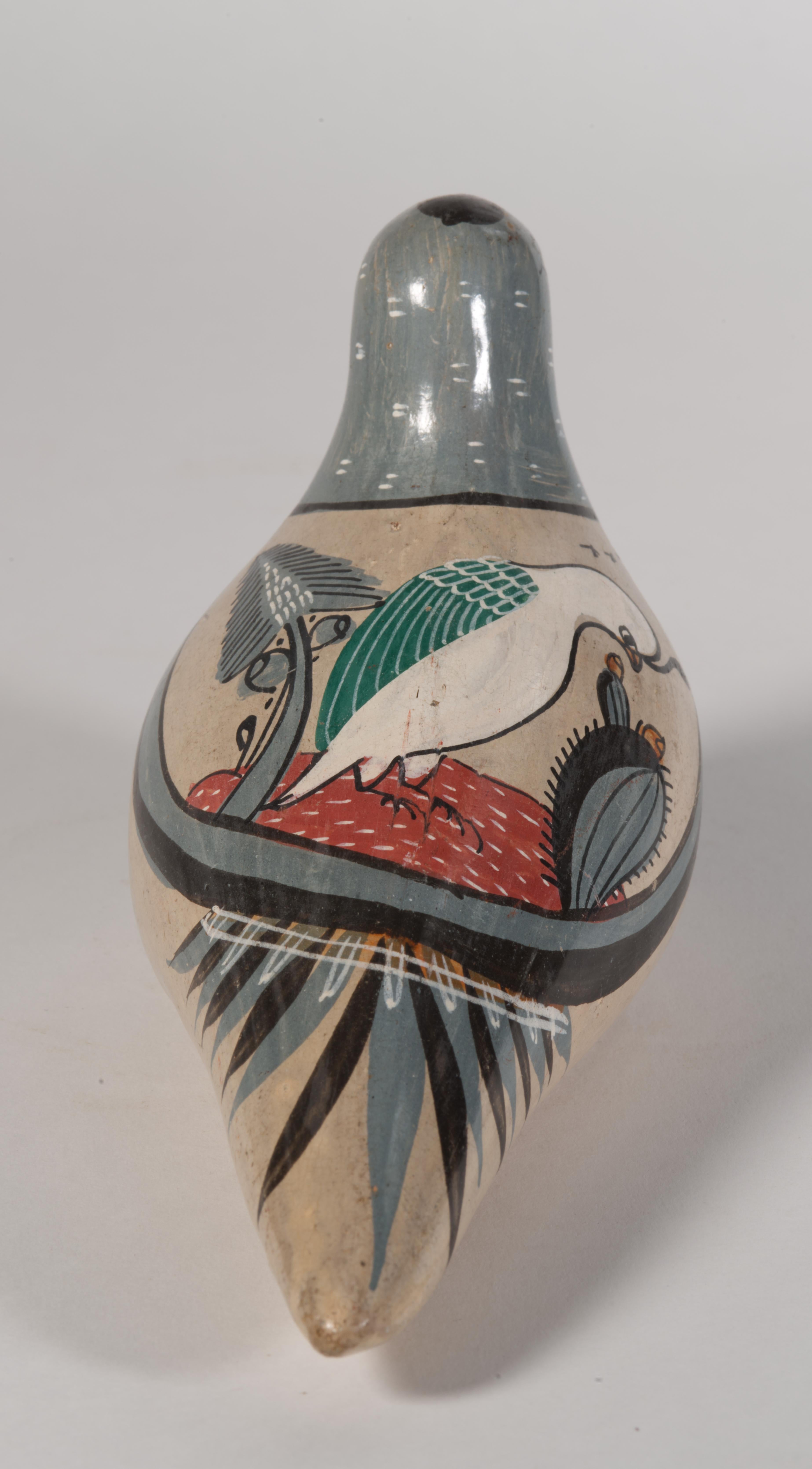 Tonala Mexiko Vogel Figur Volkskunst Handbemalt 1960er Jahre im Angebot 1