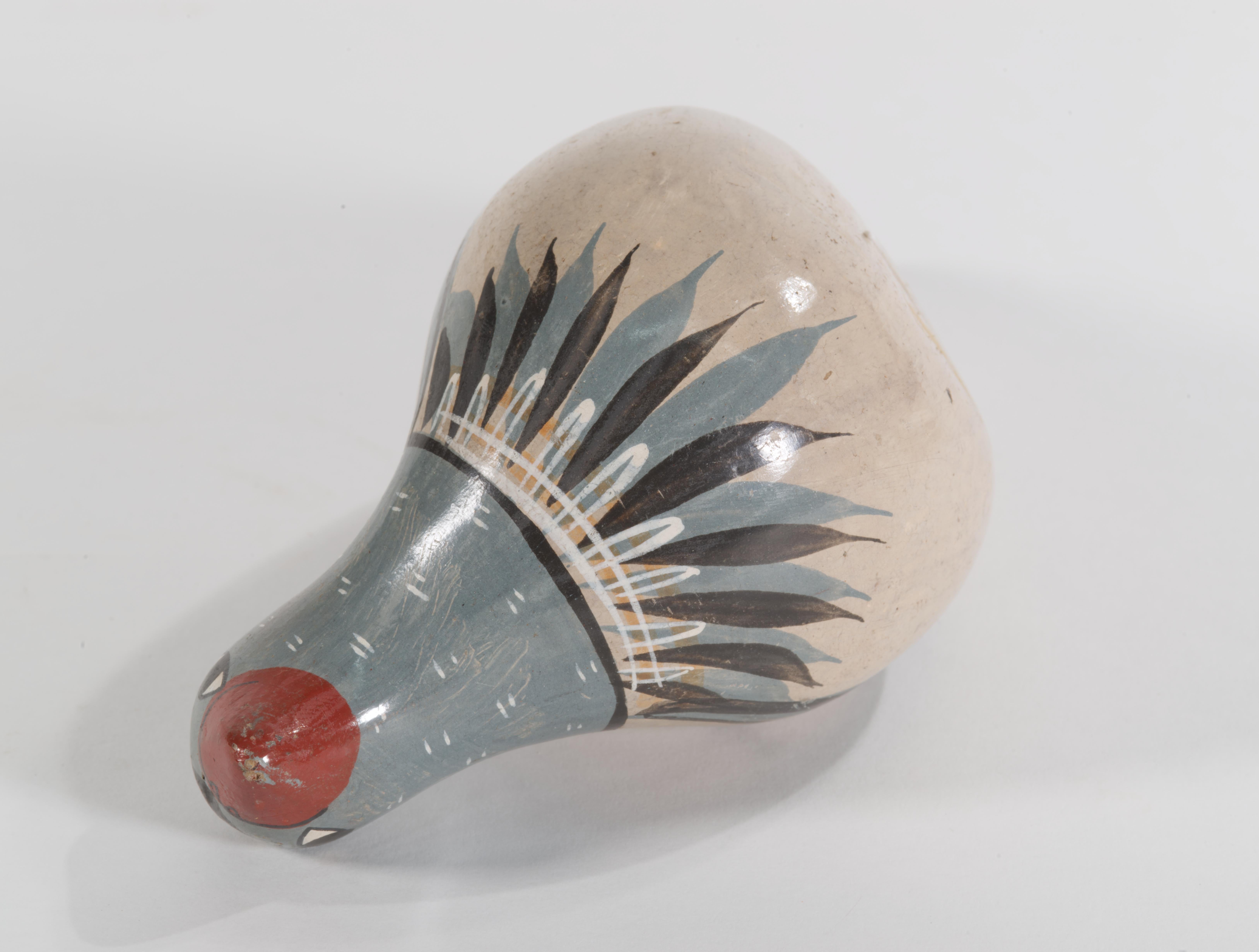 Tonala Mexiko Vogel Figur Volkskunst Handbemalt 1960er Jahre im Angebot 2