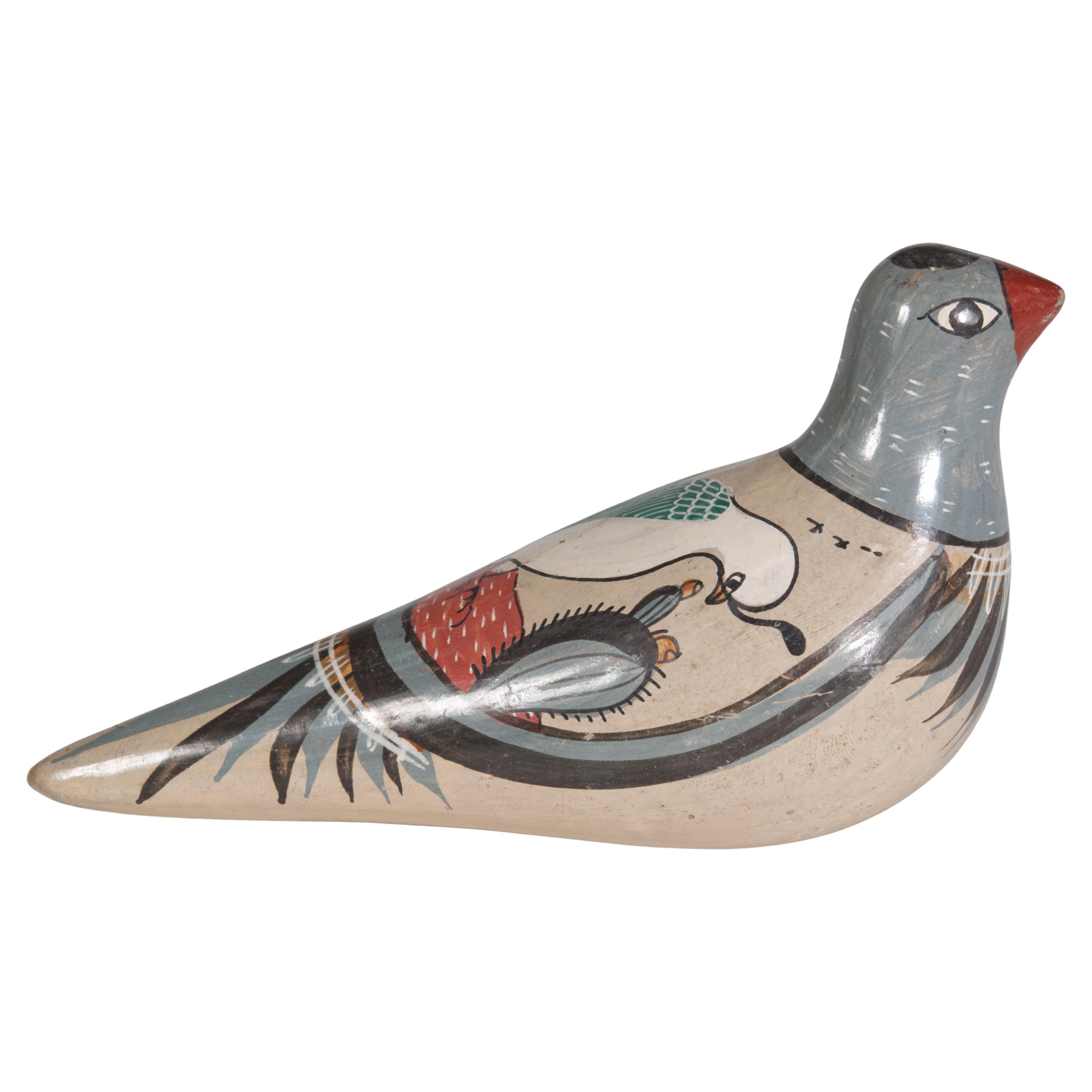 Tonala Mexiko Vogel Figur Volkskunst Handbemalt 1960er Jahre im Angebot