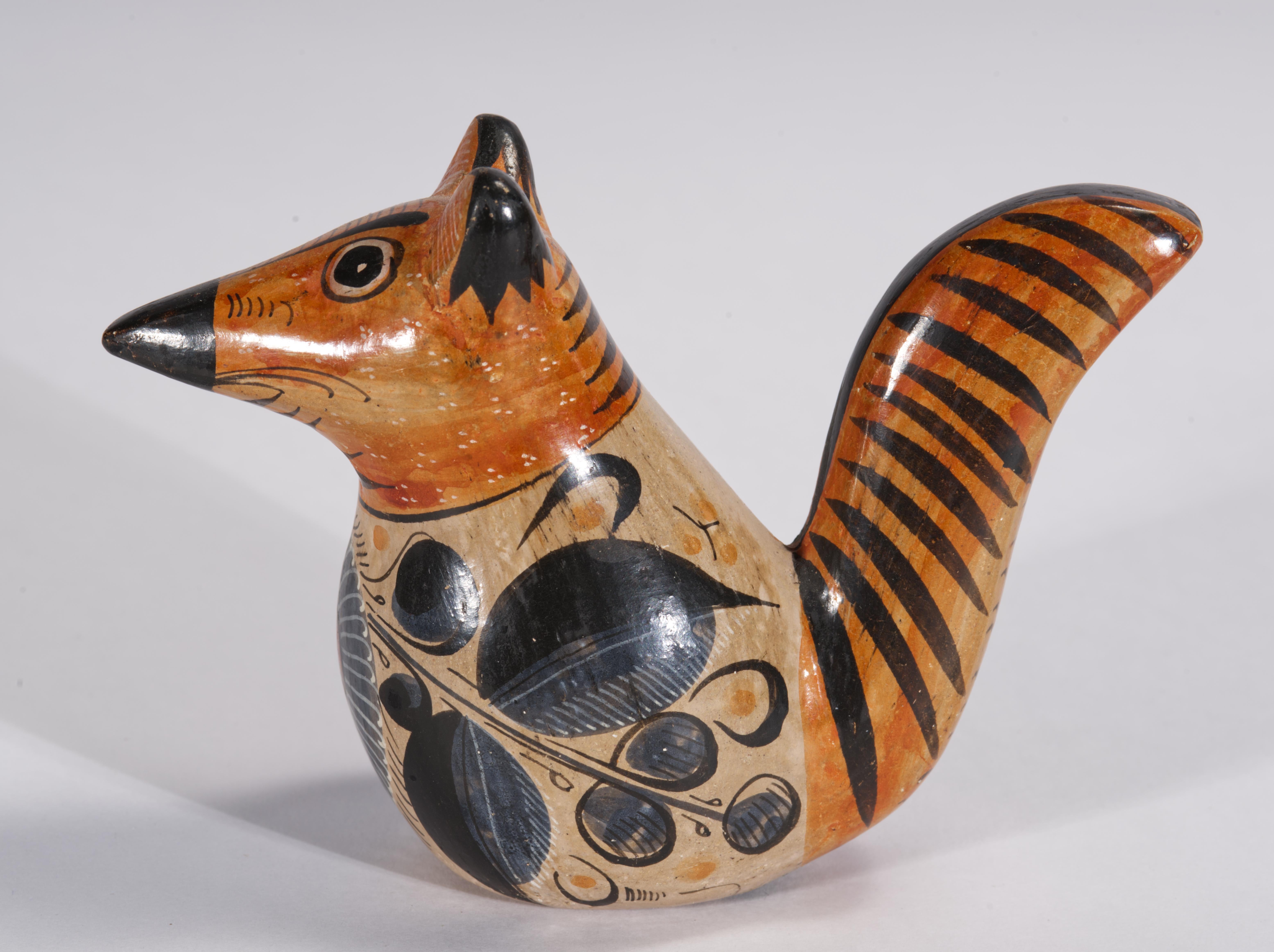 Mexicain Tonala Mexique Ensemble de 5 figurines d'animaux Art populaire peint à la main 1960 en vente