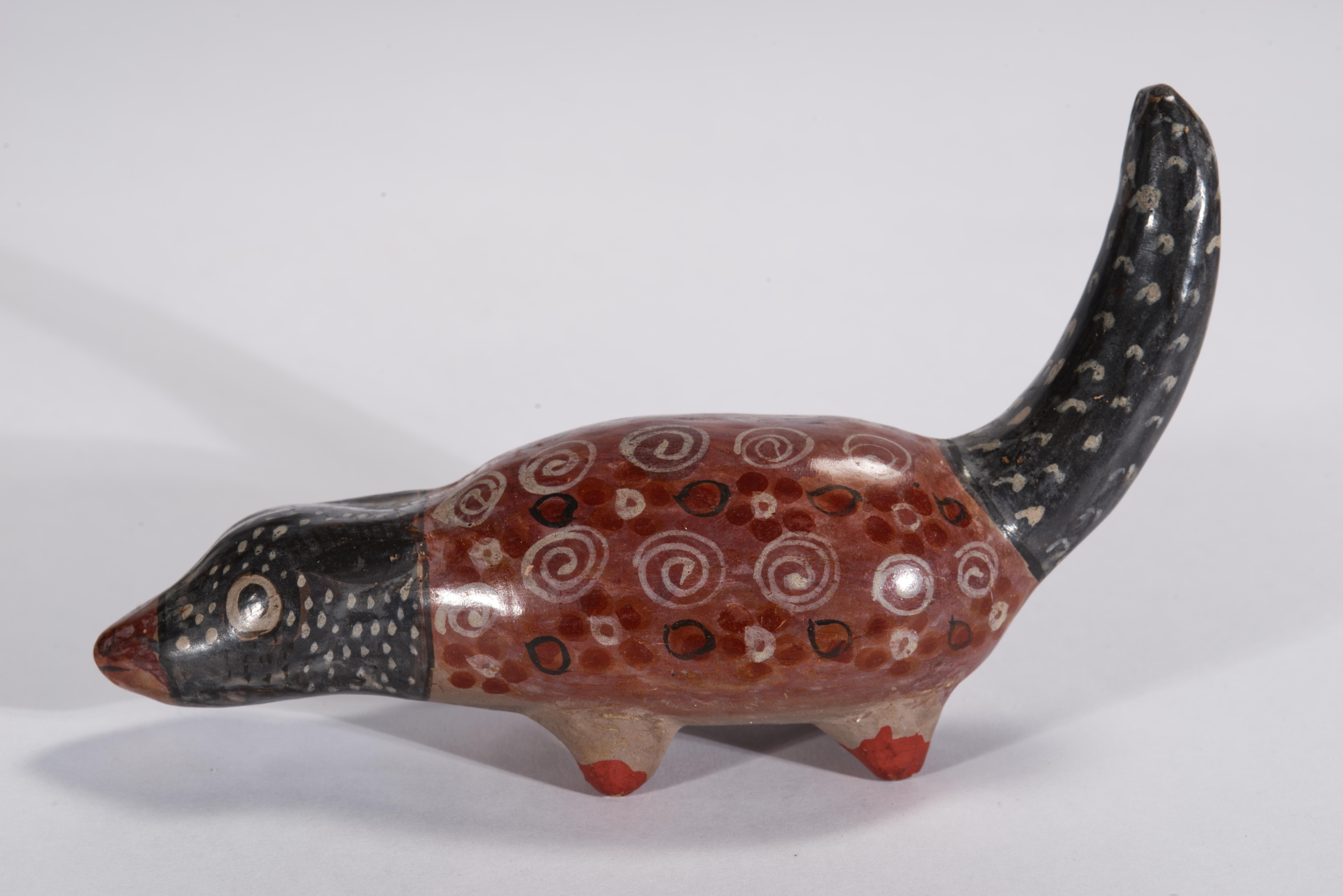 Tonala Mexique Ensemble de 5 figurines d'animaux Art populaire peint à la main 1960 Bon état - En vente à Clifton Springs, NY