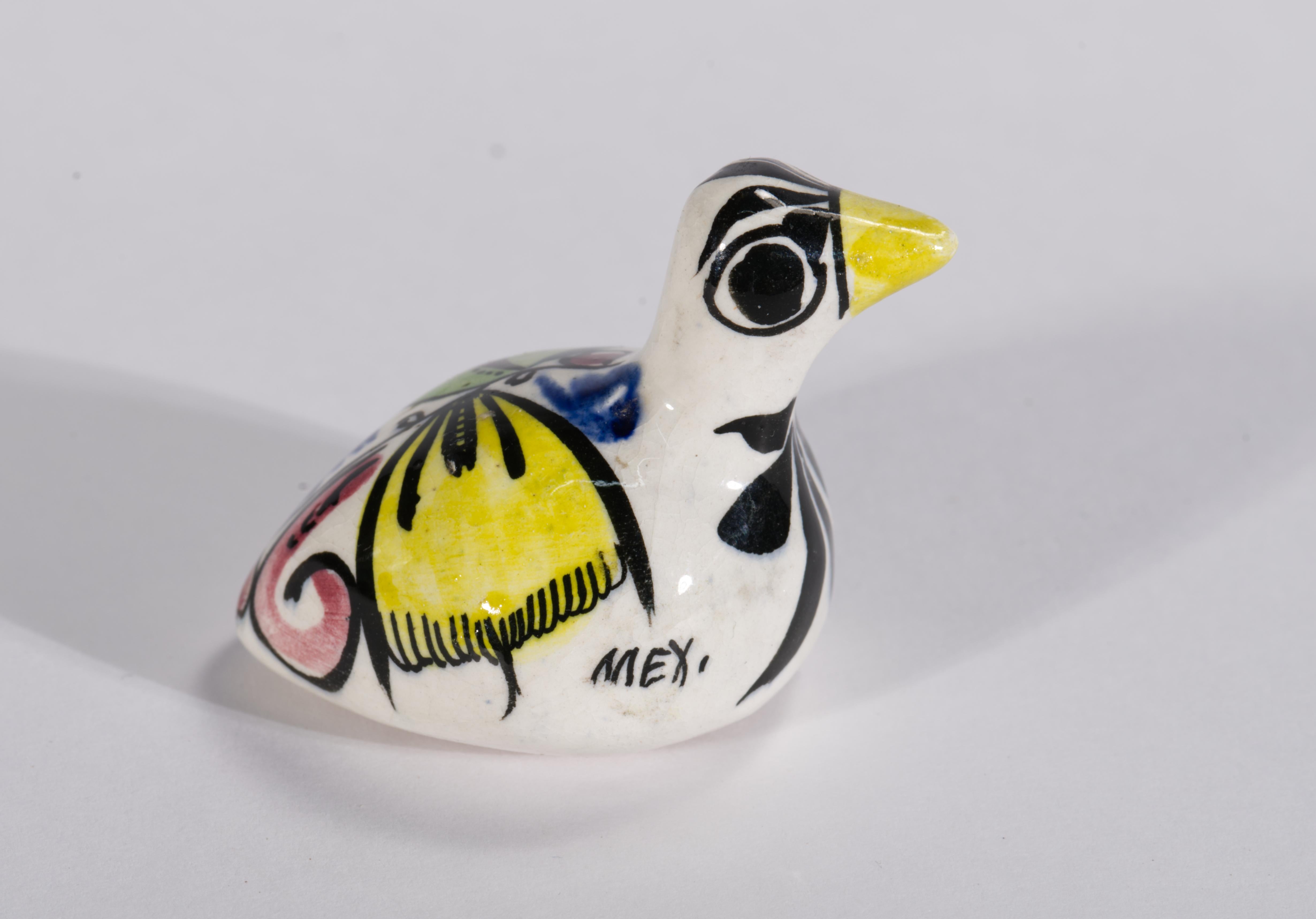 Tonala Mexique Ensemble de 5 figurines d'animaux Art populaire peint à la main 1960 en vente 1