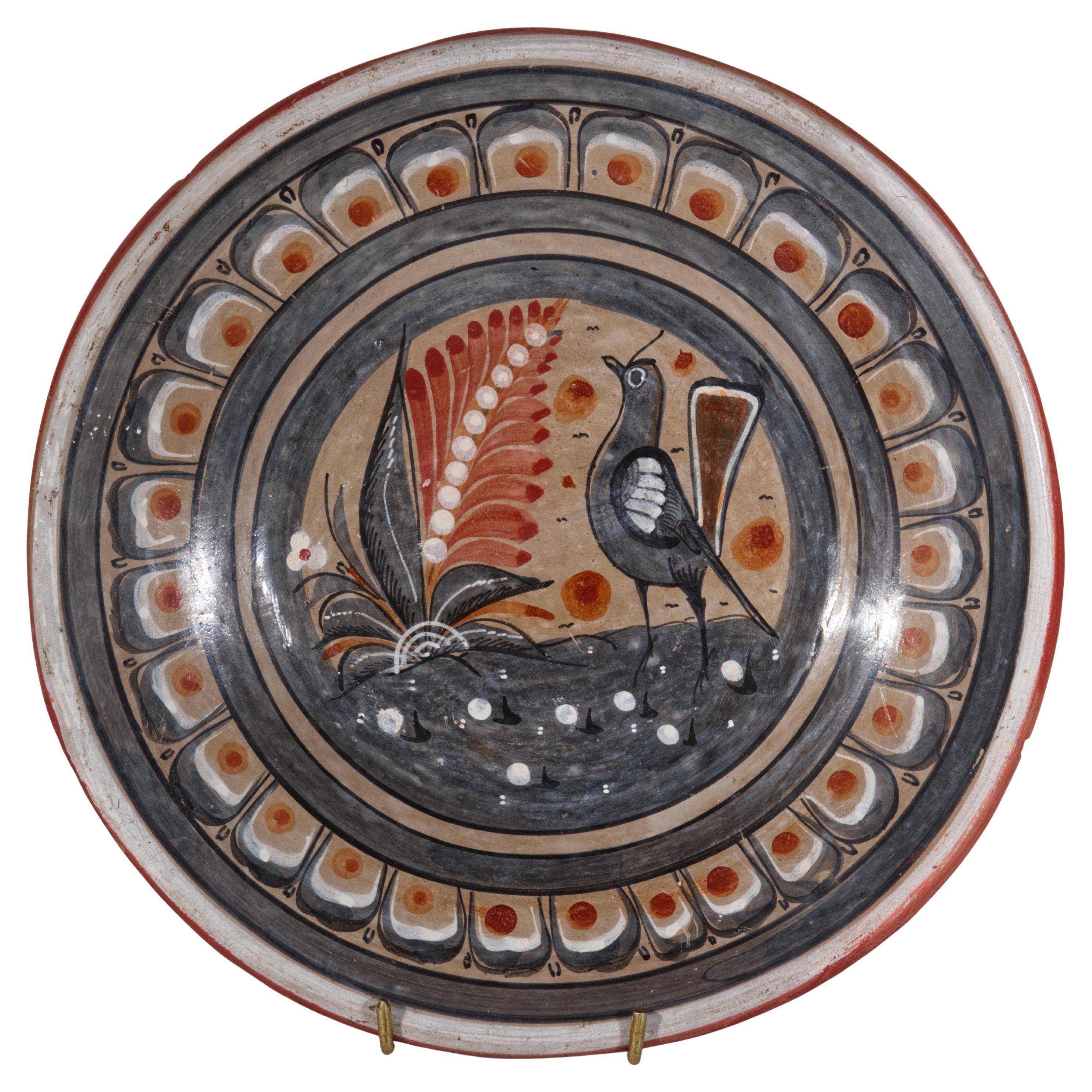 Vassoio da parete Tonala Mexico Wall Decor, Folk Art Bird 1960s in vendita