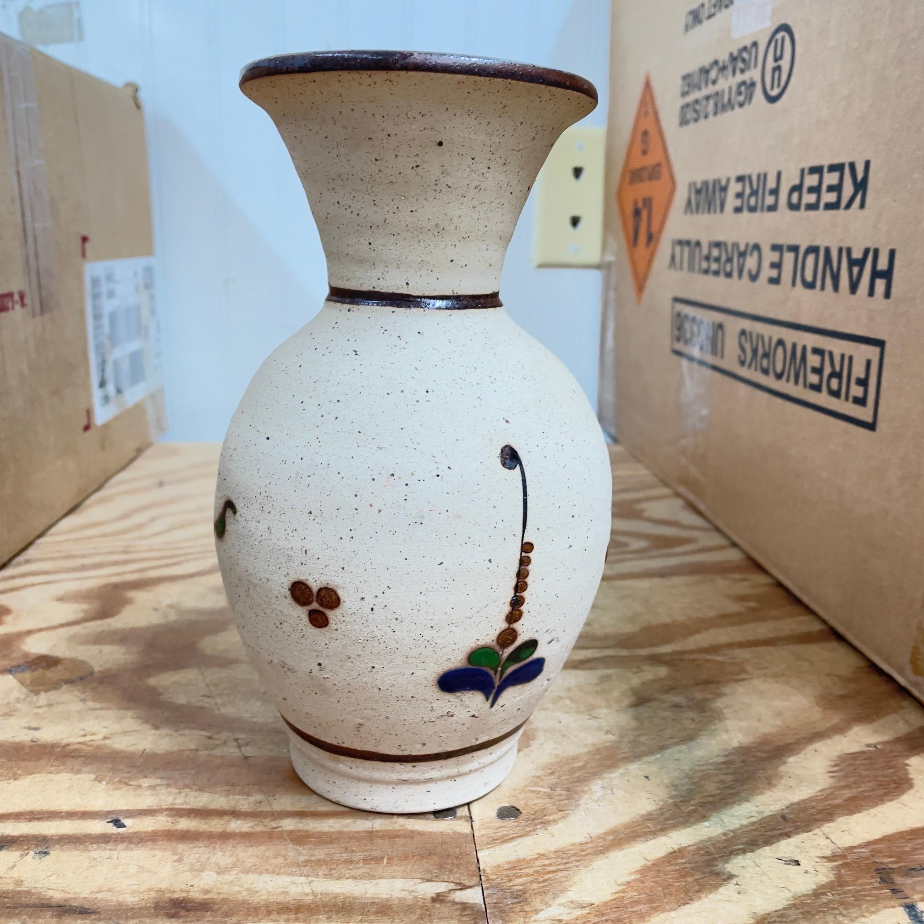 Mexican Tonala Pottery Vase For Sale