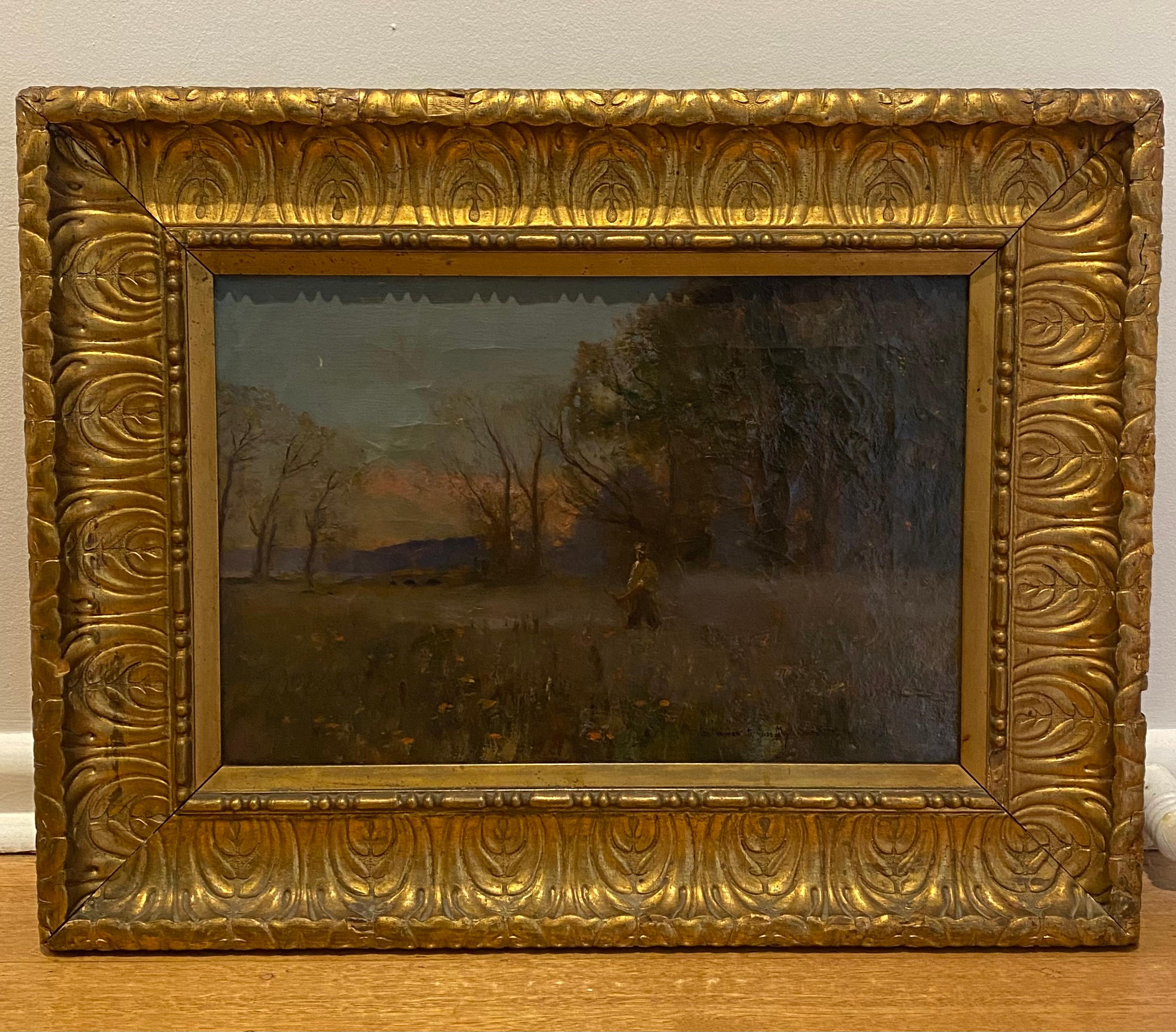 Tonalism Landscape Oil on Board Painting by John Francis Murphy (1853 - 1921) In Excellent Condition For Sale In MELBOURNE, AU