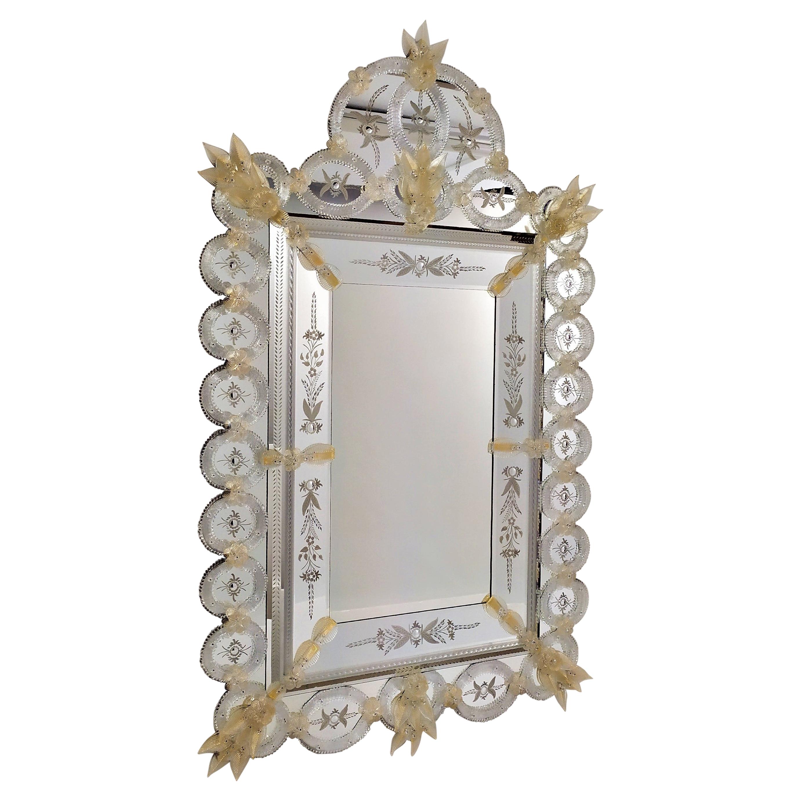 Tondi, Artistic Murano Glas Mirror, Handcrafted, Made in Italy, by Fratelli Tosi For Sale