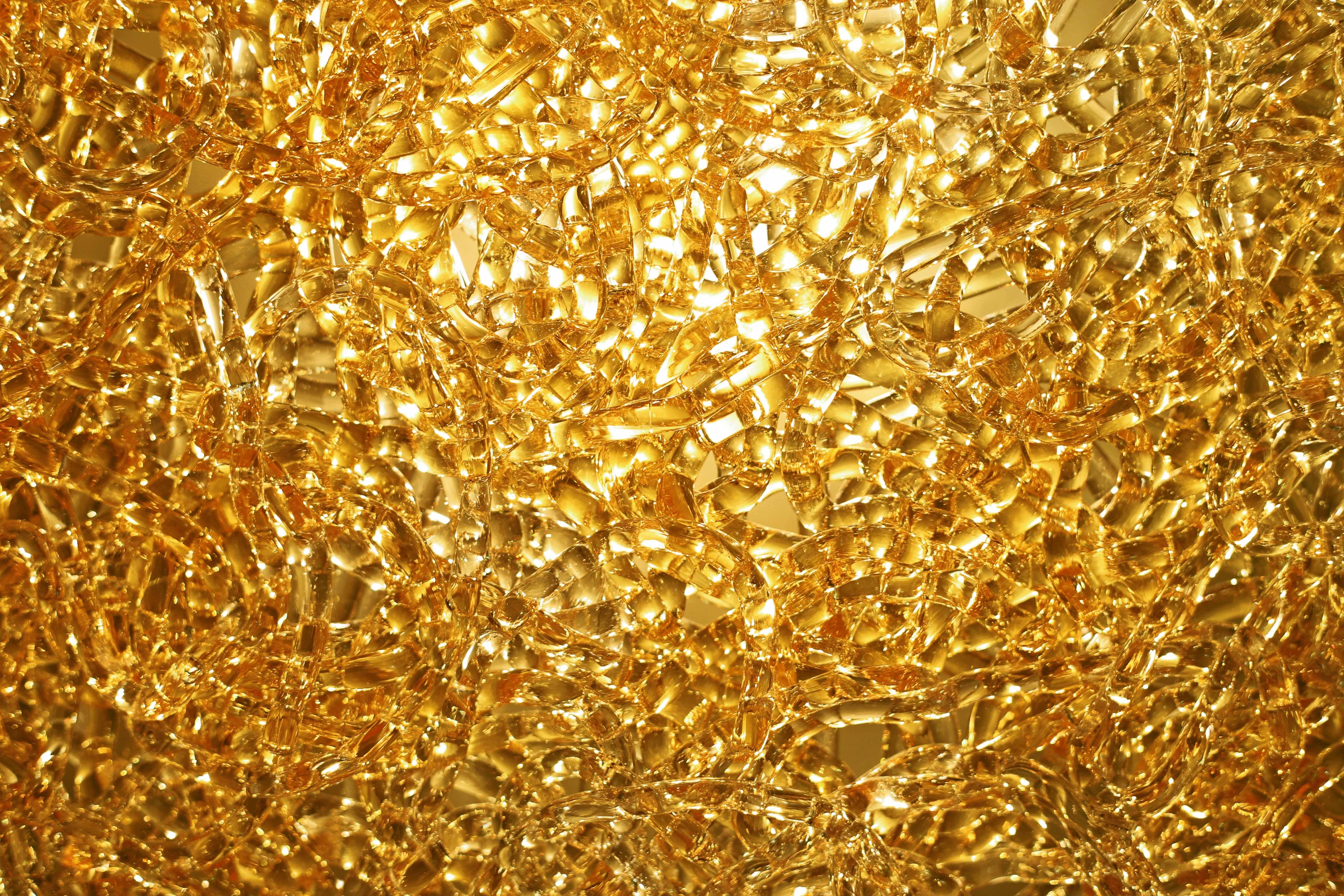 Tondo 180 Wandleuchte aus goldenem Polycarbonat von Jacopo Foggini (21. Jahrhundert und zeitgenössisch) im Angebot