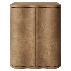 Wavy Bedside Table - Light Oak Burl Vaneer