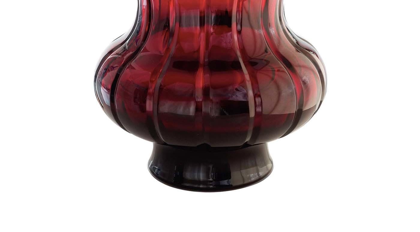 Moderne Vase rouge Passion de Tondo Doni Boboda par Mario Cioni en vente