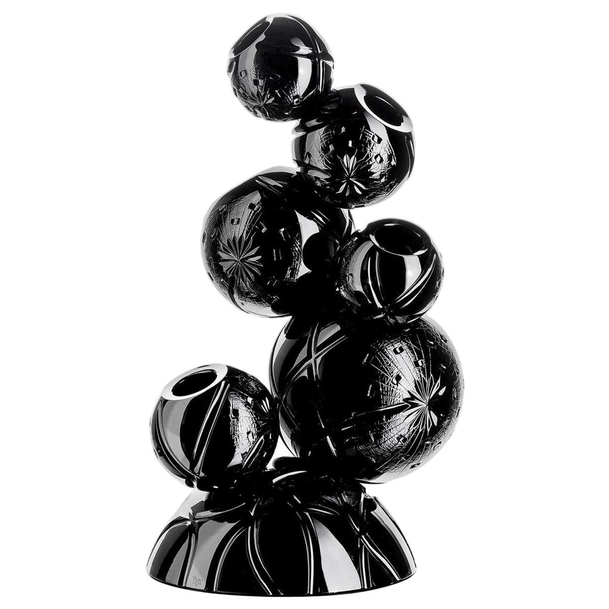 Vaso Tondo Doni Rhapsody Black di Mario Cioni in vendita