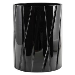Tondo Doni Skyline Schwarze kurze Vase von Mario Cioni