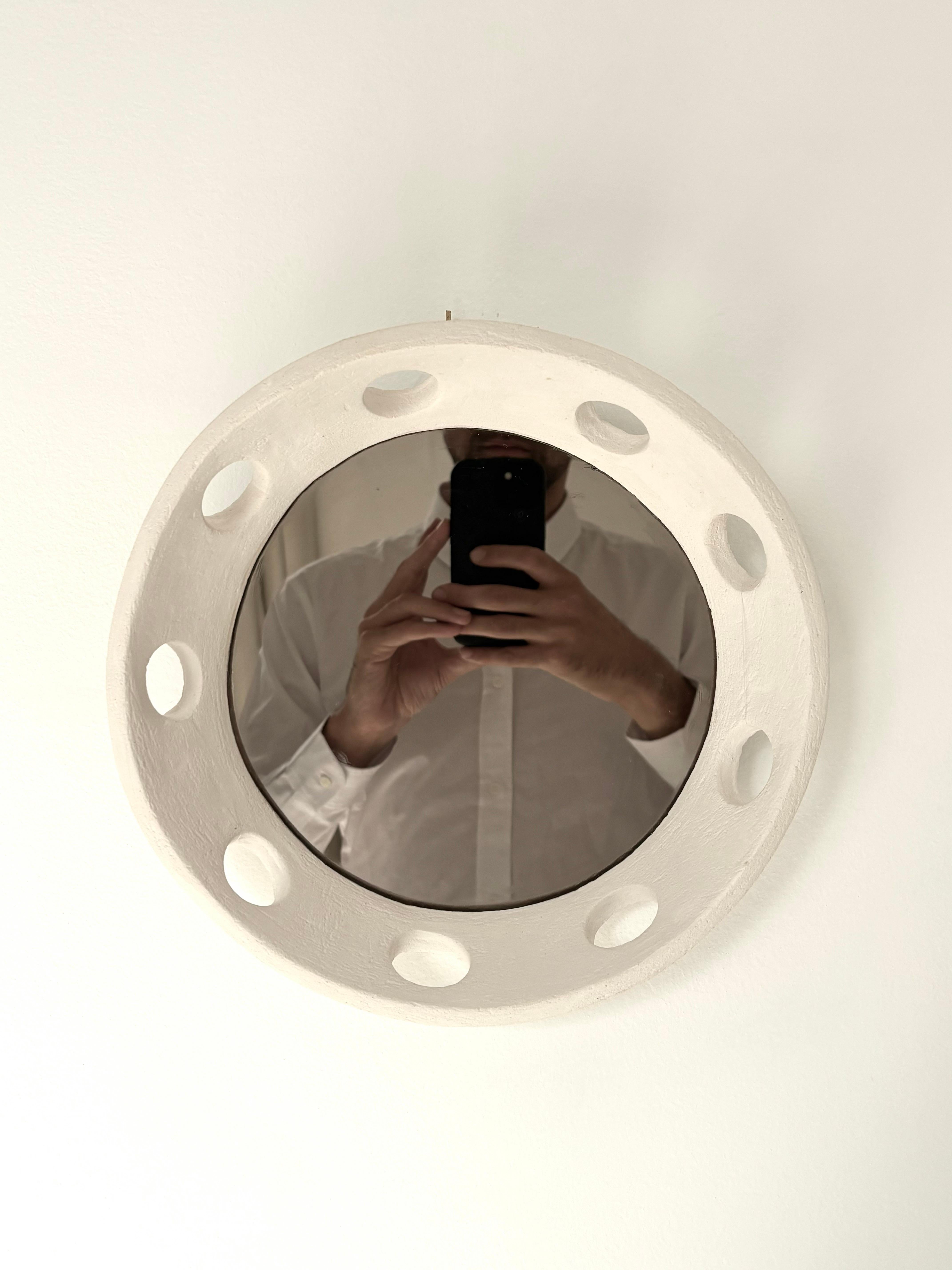 Espejo de cerámica hecho a mano Tondo de Renzo Maar en venta 4