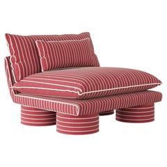 Sillón Tone rojo beige a rayas de Hermhaus