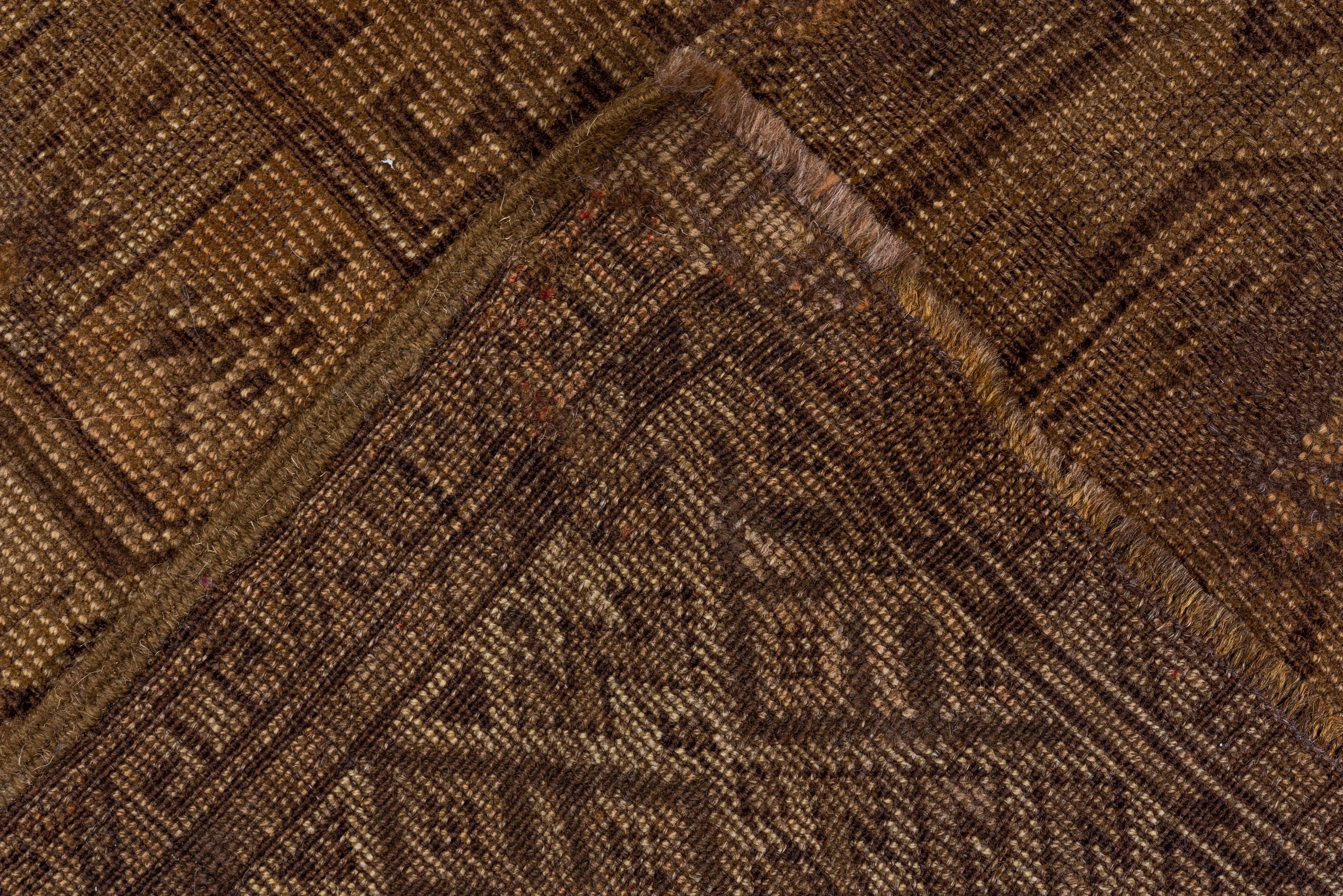 Wool Tone on Tone Antique Afghan Ersari Rug, circa 1940s For Sale