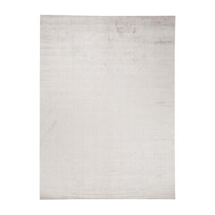 Tone on Tone Hand-Loomed Ivory Art Silk Oriental Rug