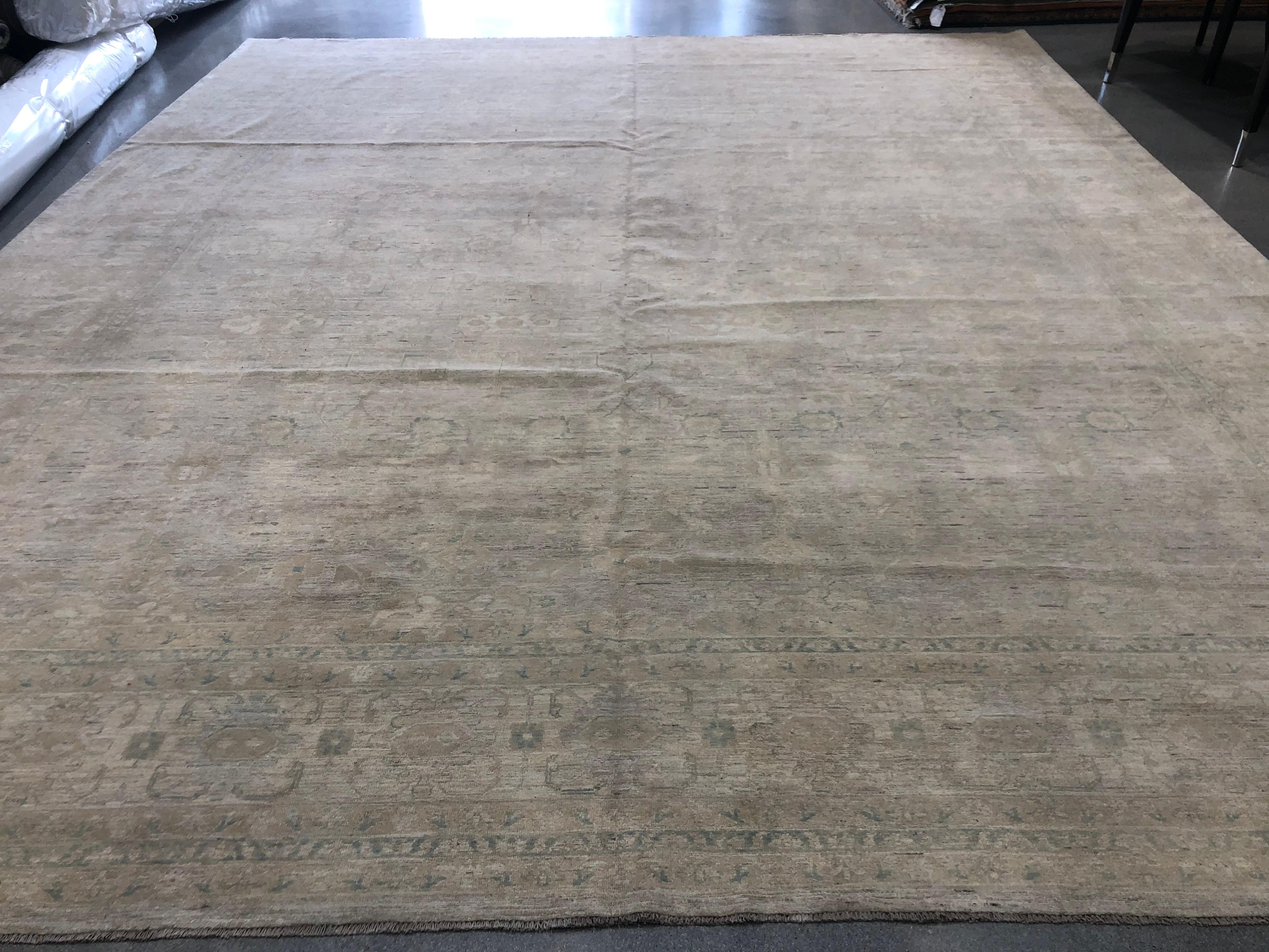 Ton in Ton Traditioneller Teppich aus pakistanischer Wolle 3