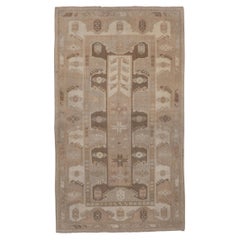 Vintage Tone on Tone Turkish Oushak Rug, Melas Style, circa 1940s