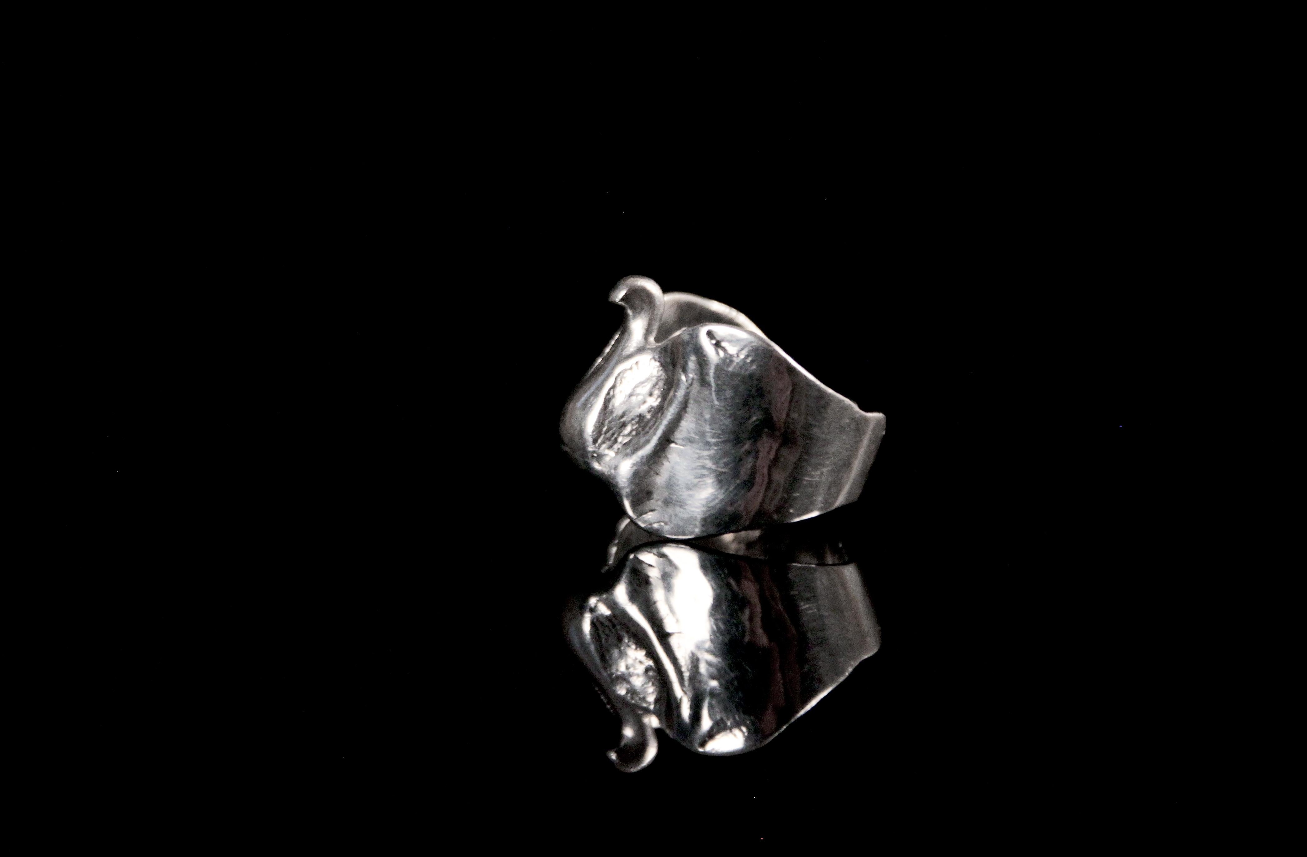 Tone Vigeland 1960s Modernist Silver Ring For Sale 1