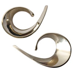 Boucles d'oreilles écharpe moderniste norvégienne en argent sterling Tone Vigeland for Plus