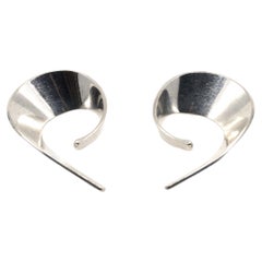 Tone Vigeland 'Sling' Ear-cuff Earrings Sterling Silver Mid-Century, Norway 1958