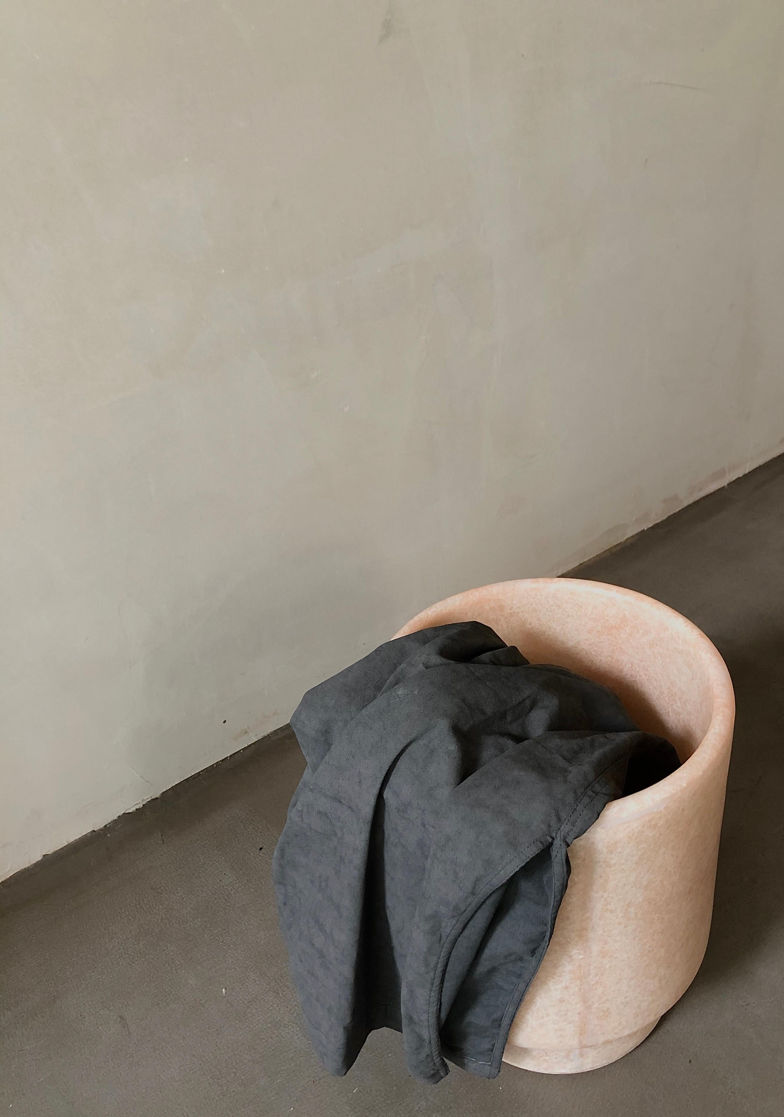 Modern Minimalist Organic Form, Black Fiberglass Vase by kar For Sale