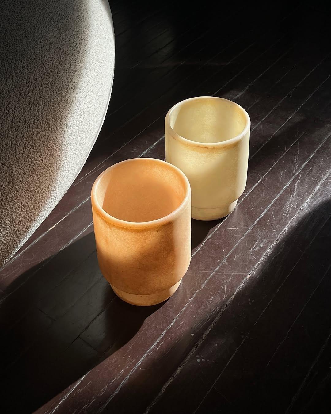 Minimalist Organic Form, Natural Beige Fiberglass Vase by kar For Sale 3