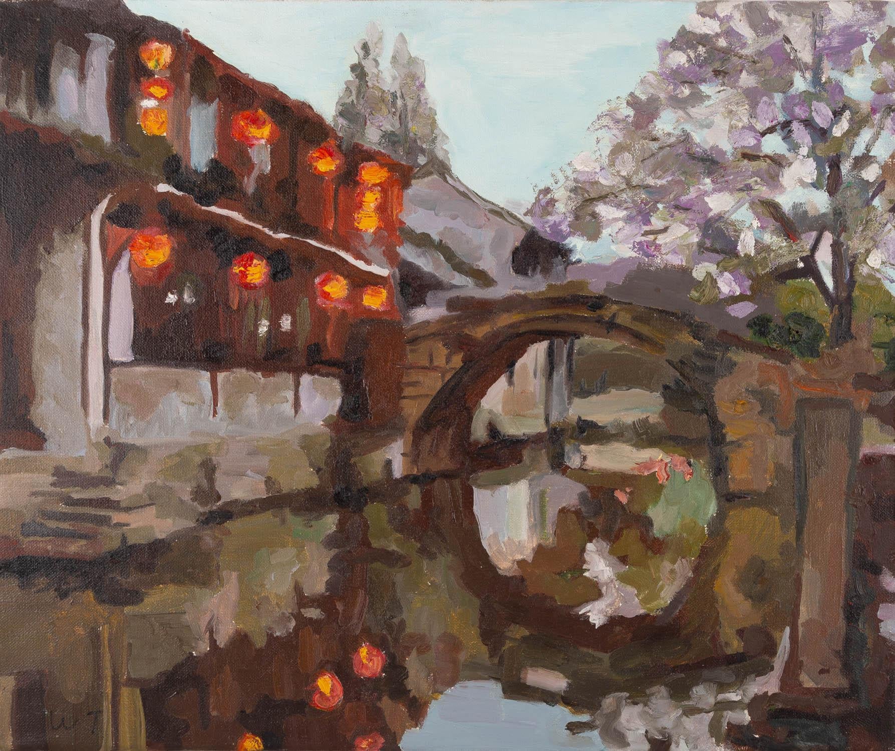Tong Wu Impressionist Original Oil On Canvas 