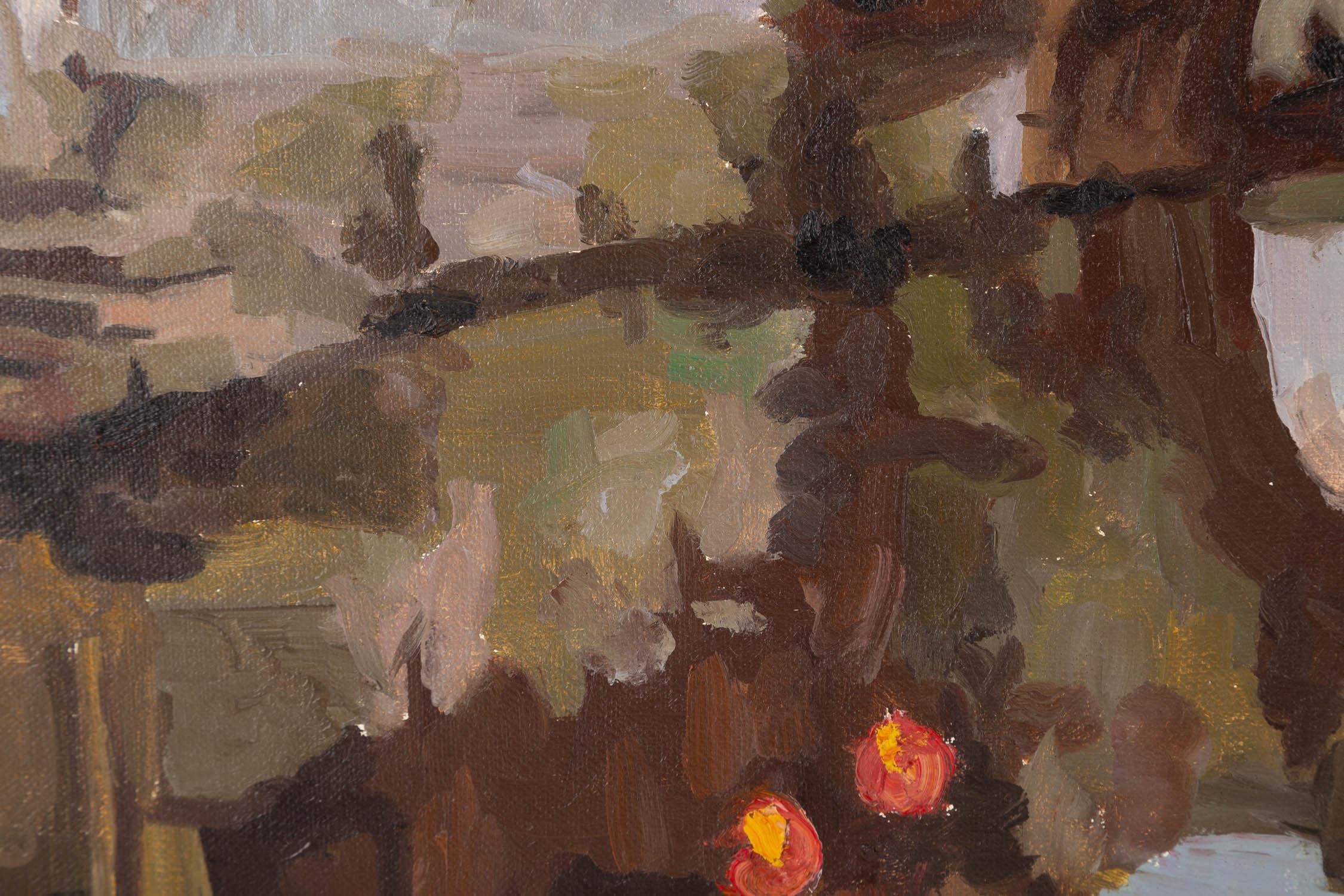 Tong Wu Impressionist Original Oil On Canvas 