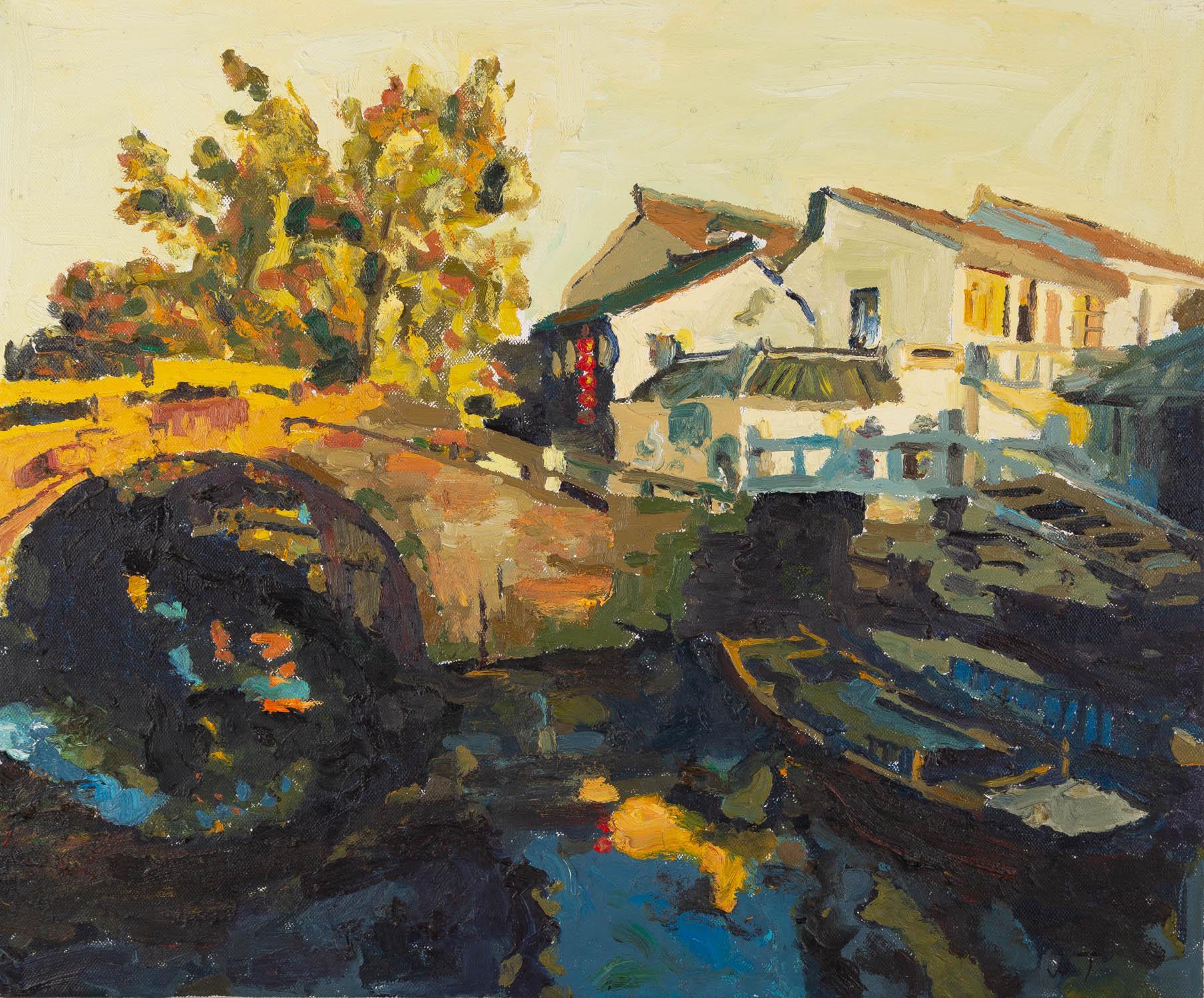 Tong Wu Impressionist Original Oil On Canvas 